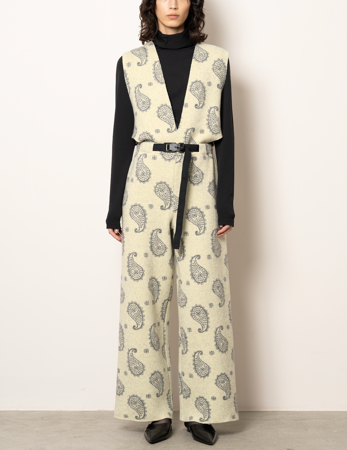 PAISLEY BOILED KNIT OVERALLS [CREAM]