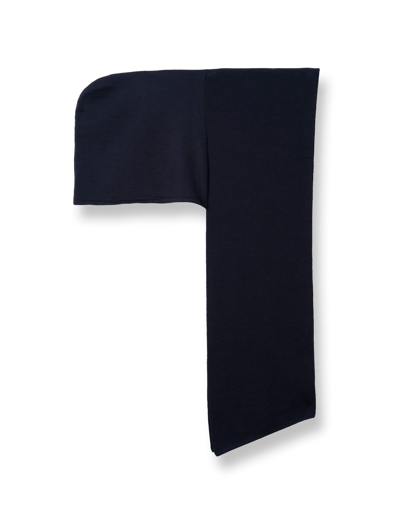 WASHABLE WOOL HOODIE RIB SCARF [NAVY]