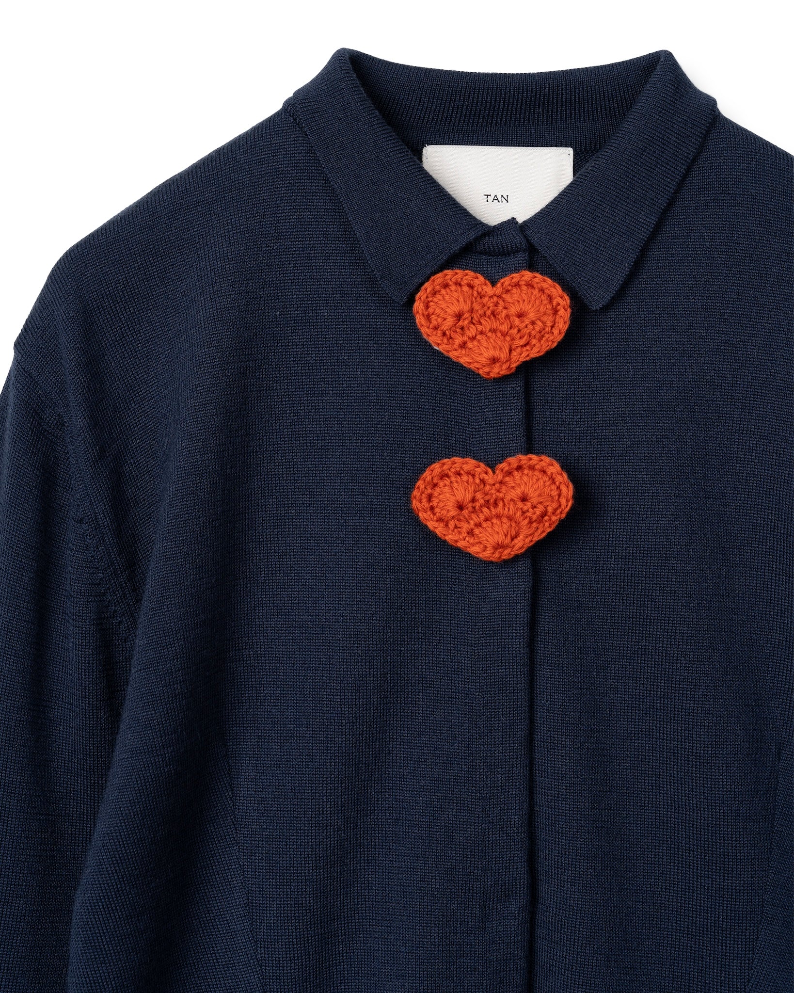 HEART SUIT MOTIF KNITTED SHIRTS [NAVY]