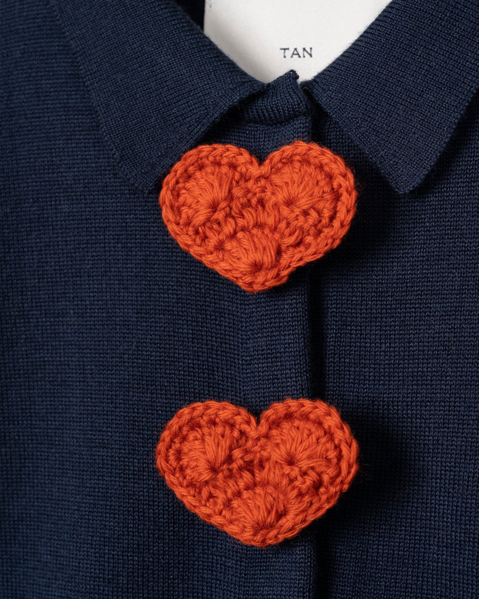 HEART SUIT MOTIF KNITTED SHIRTS [NAVY]