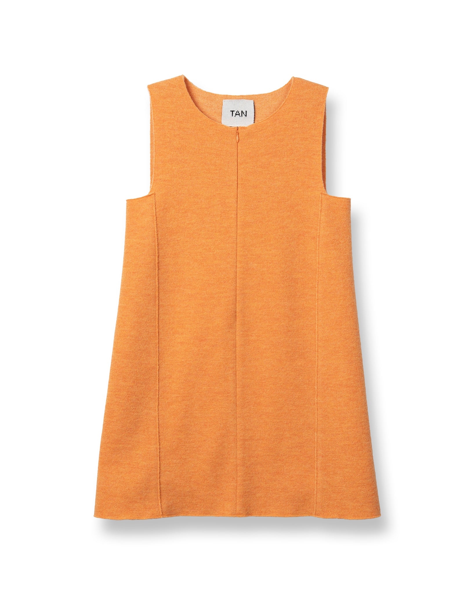 BOILED PLAIN JACQUARD MINI DRESS [ORANGE]