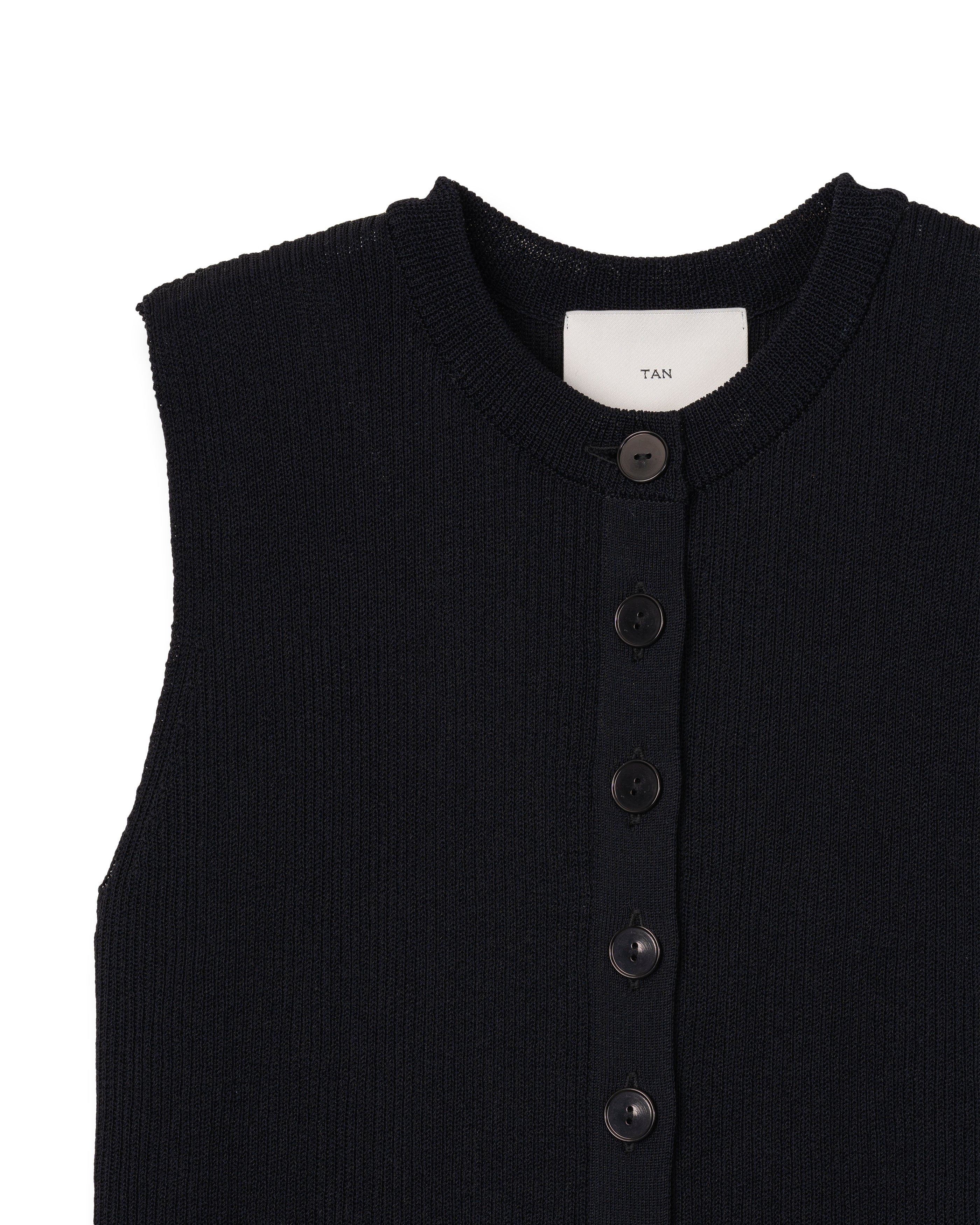 MATT RIBBED 2PIECE CARDIGAN [BLACK]