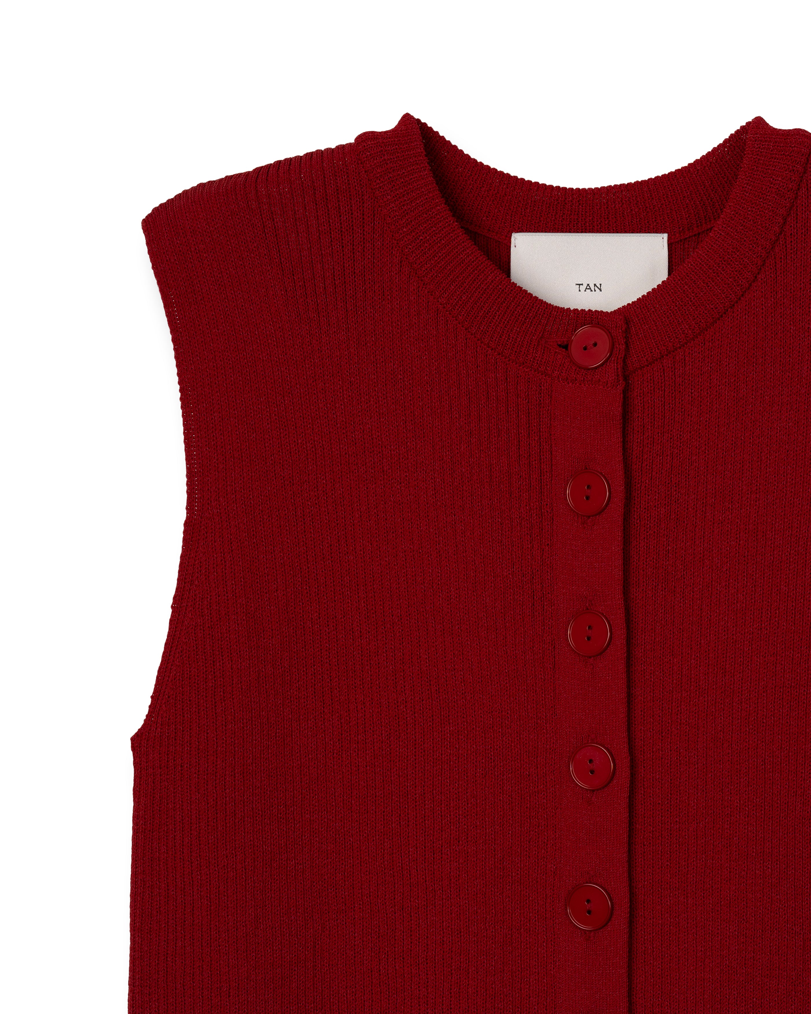 MATT RIBBED 2PIECE CARDIGAN [RED]