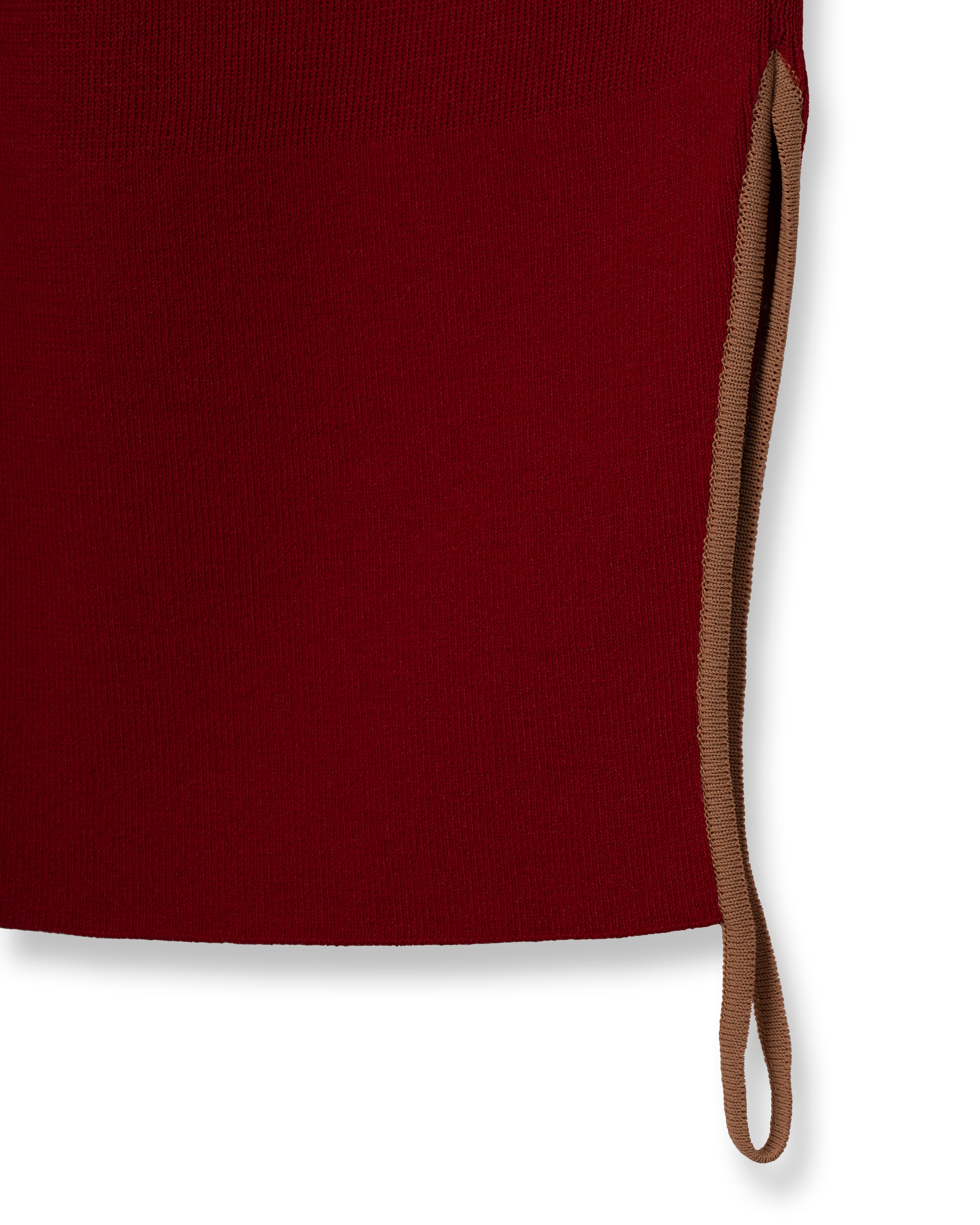 MATT RIB KNITTED MULTIWAY TUNIC [RED]