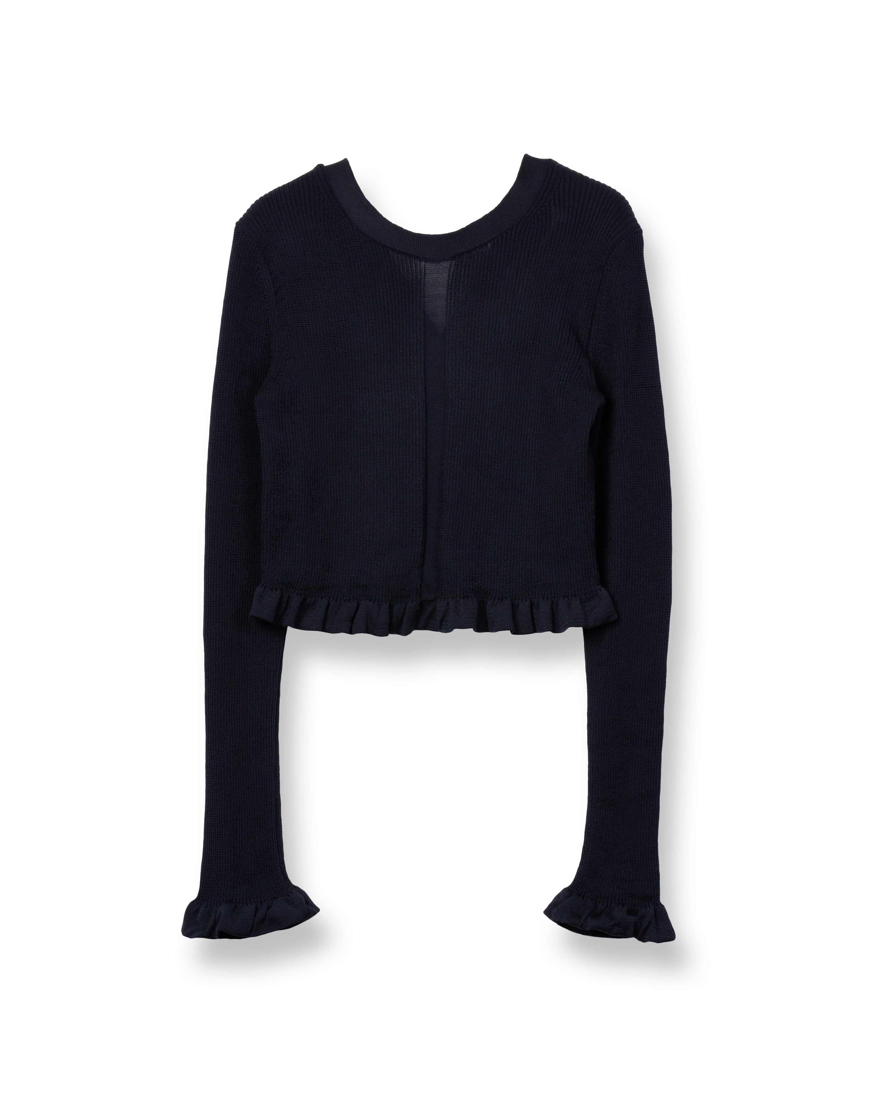 2WAY FRILLS CARDIGAN [DARK NAVY]