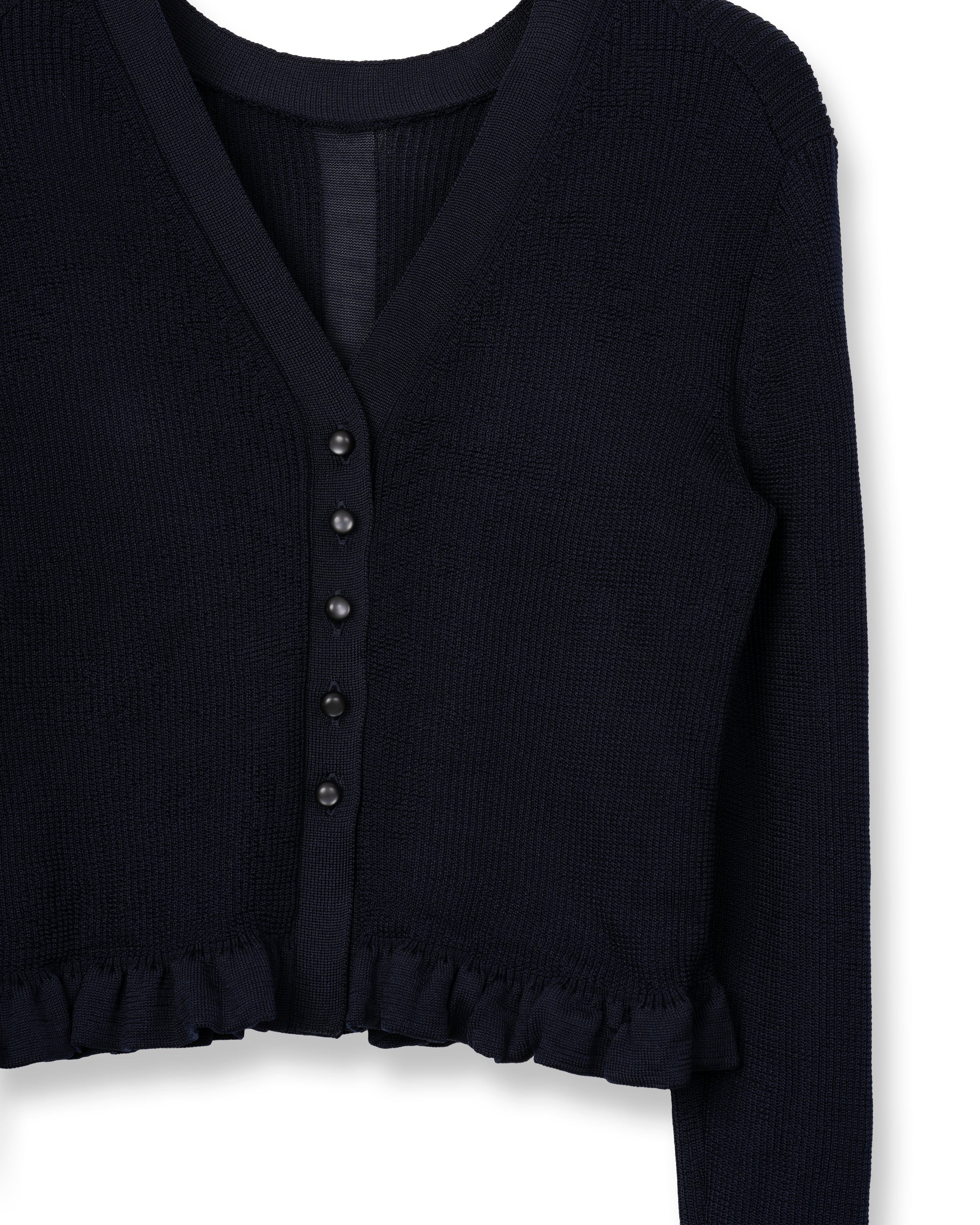 2WAY FRILLS CARDIGAN [DARK NAVY]