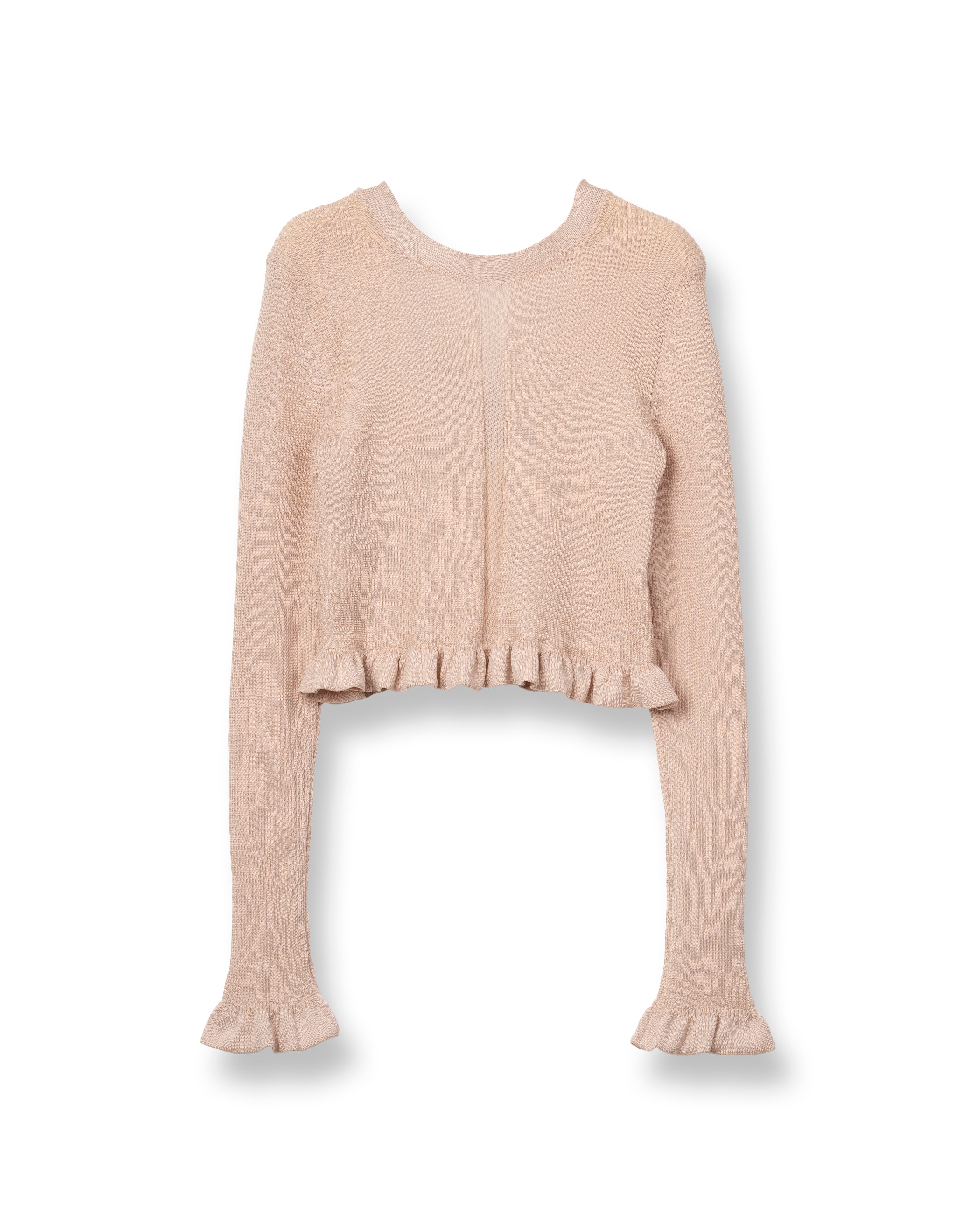 2WAY FRILLS CARDIGAN [BEIGE]