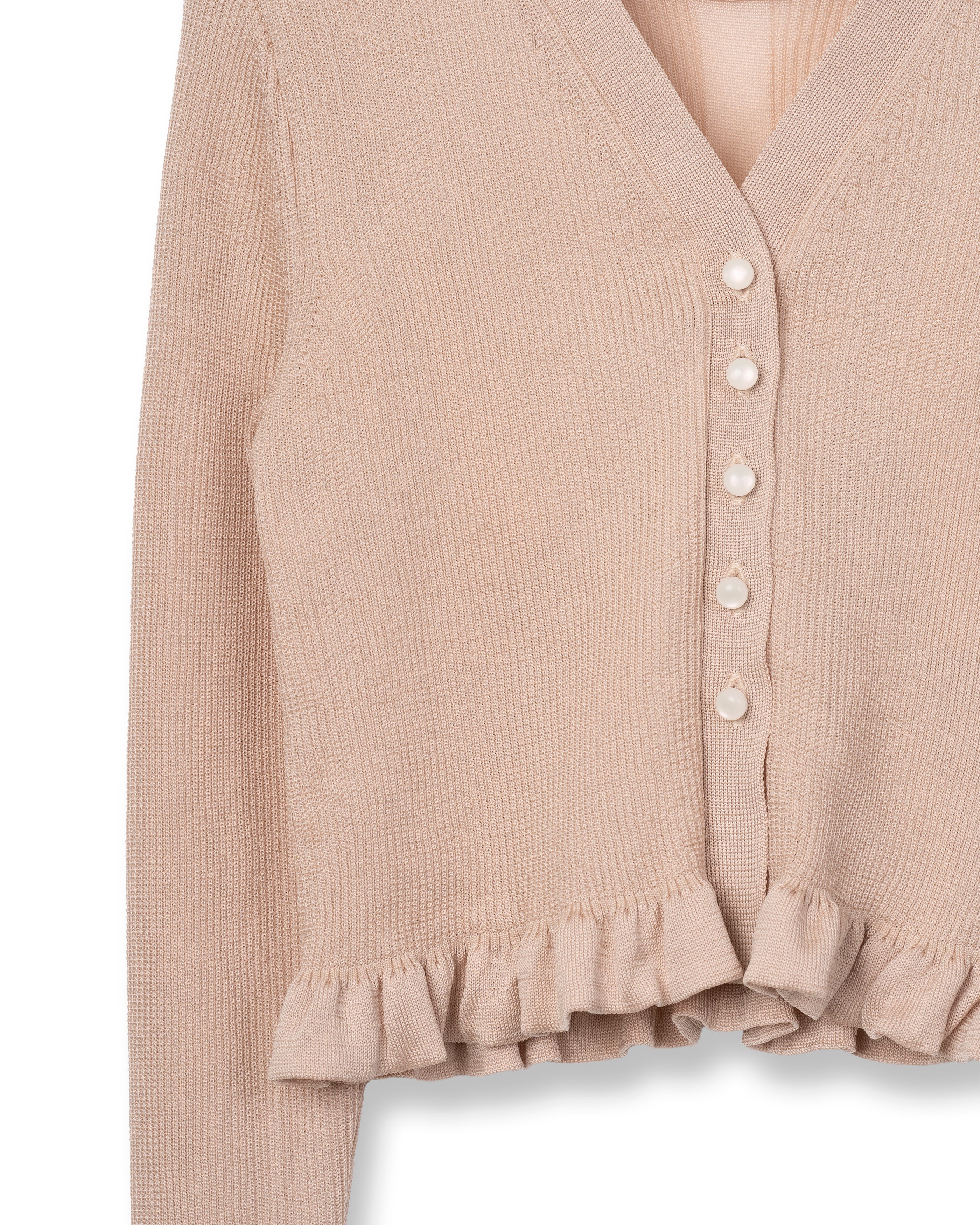 2WAY FRILLS CARDIGAN [BEIGE]