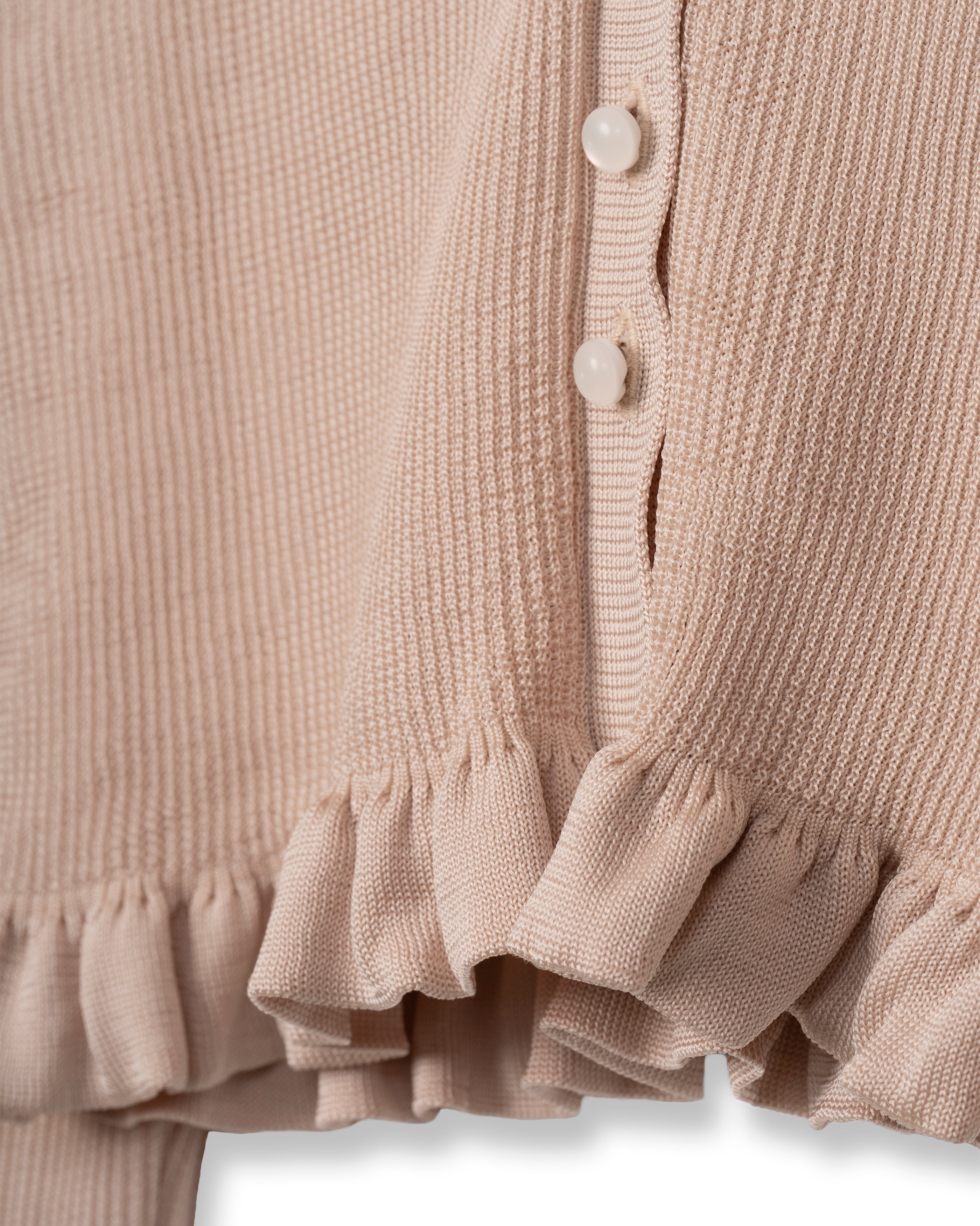 2WAY FRILLS CARDIGAN [BEIGE]