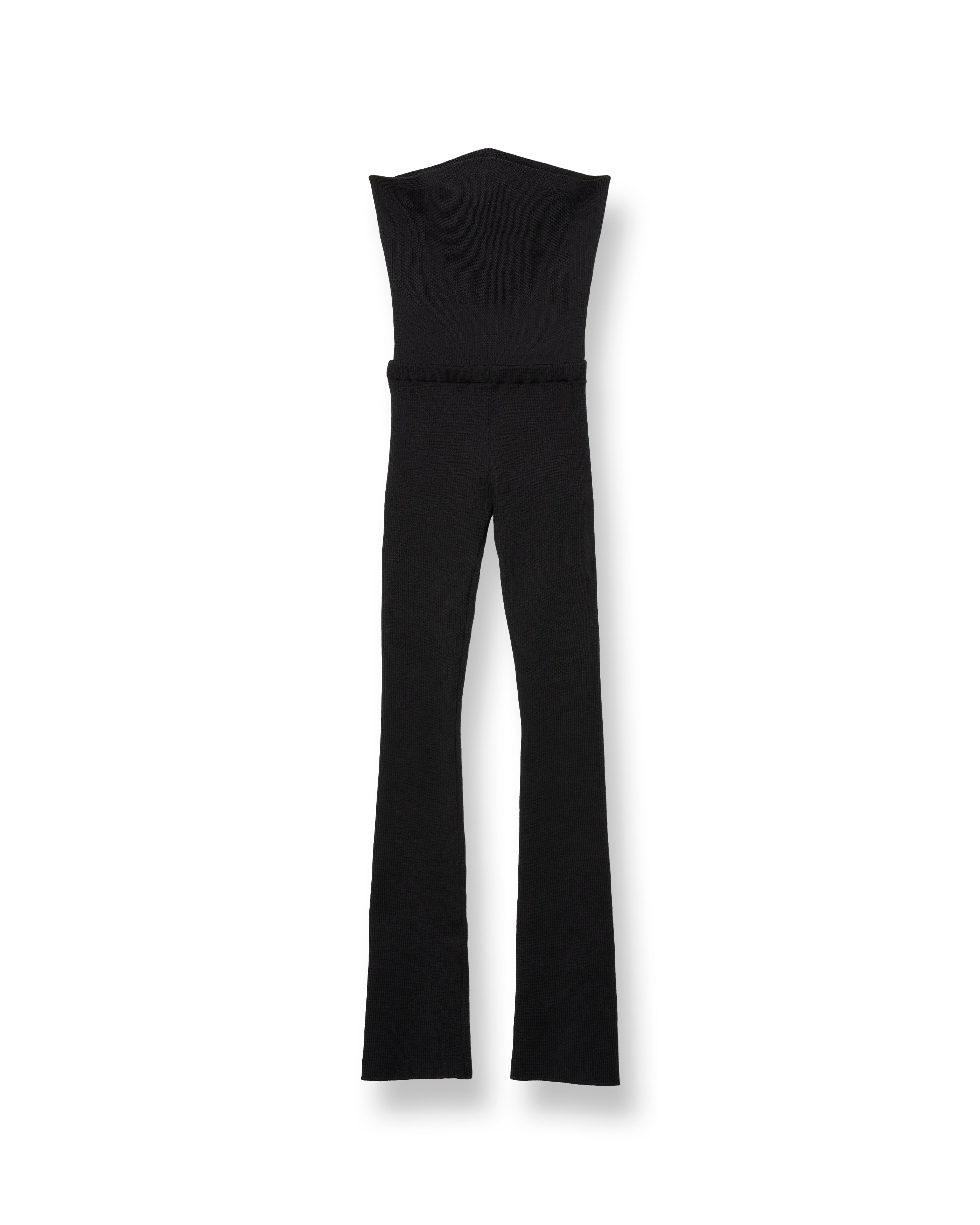 RIB KNITTED 2WAY PANTS [BLACK]