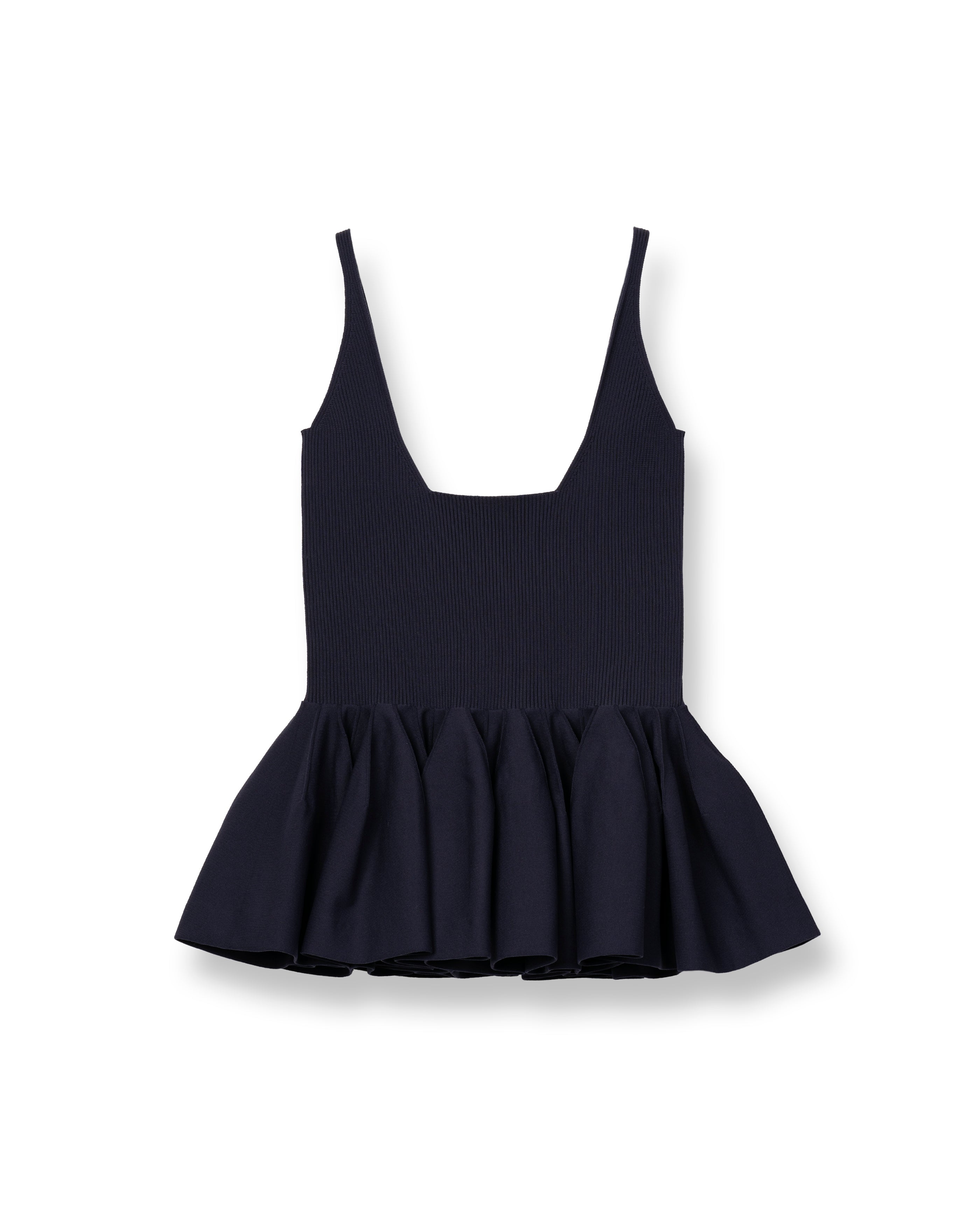 RUFFLE KNITTED CAMISOLE [DARK NAVY]