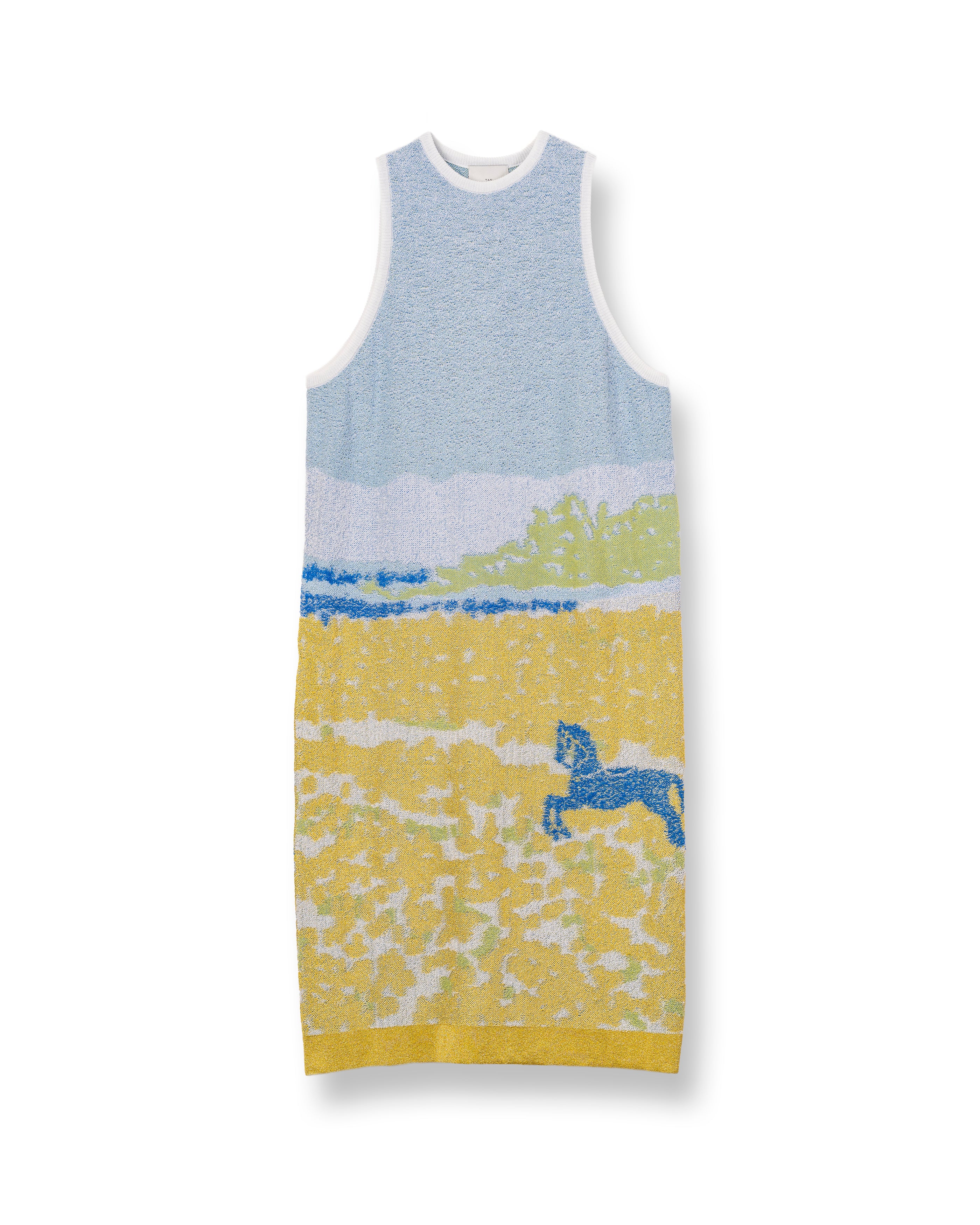 DREAMY HORSE KNITTED DRESS [BLUE MIX]