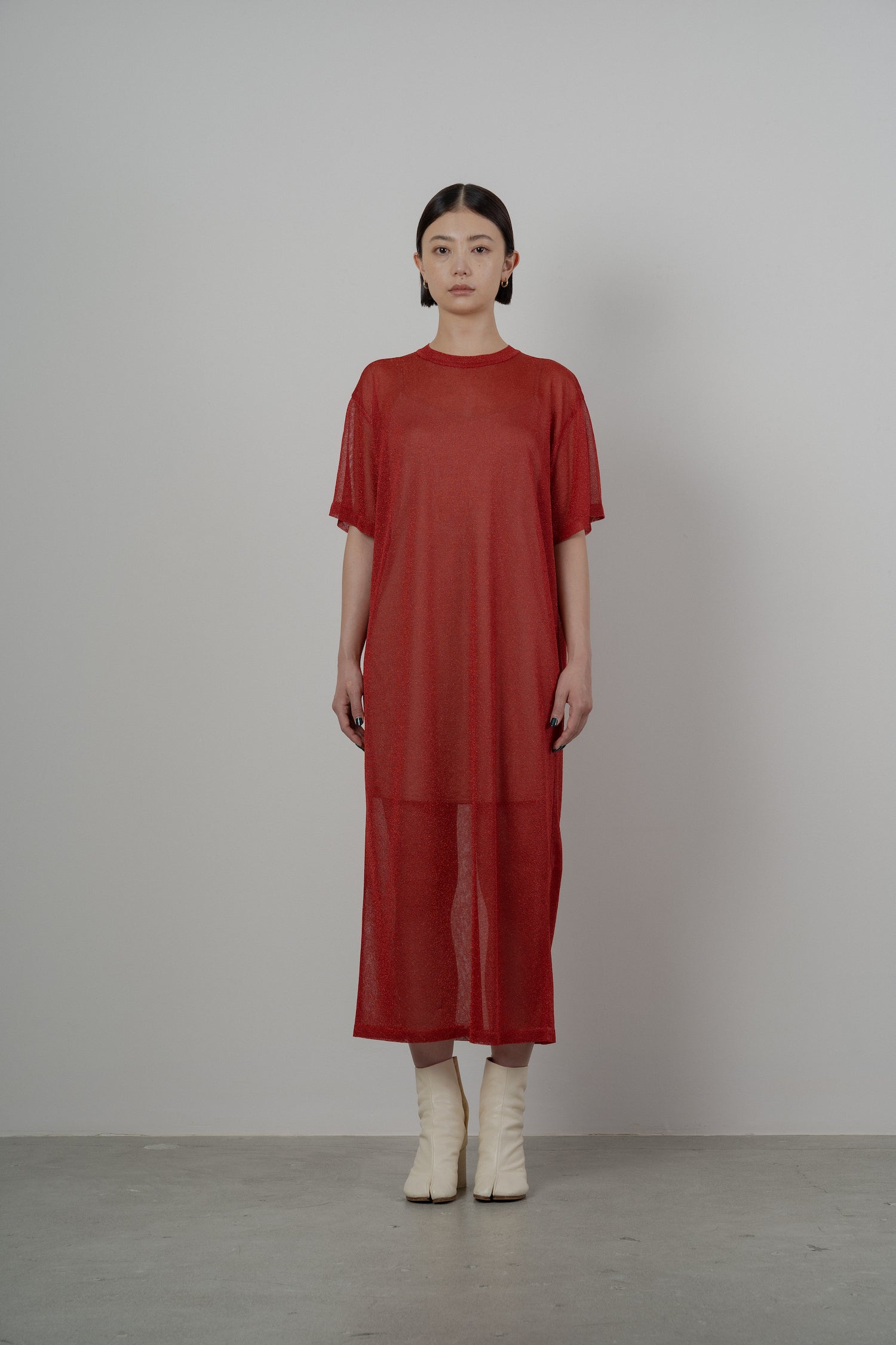 LULEX SHEER KNITTED DRESS [RED]