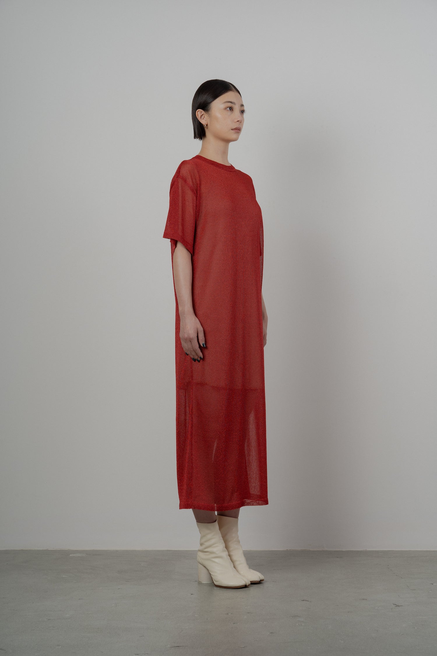 LULEX SHEER KNITTED DRESS [RED]