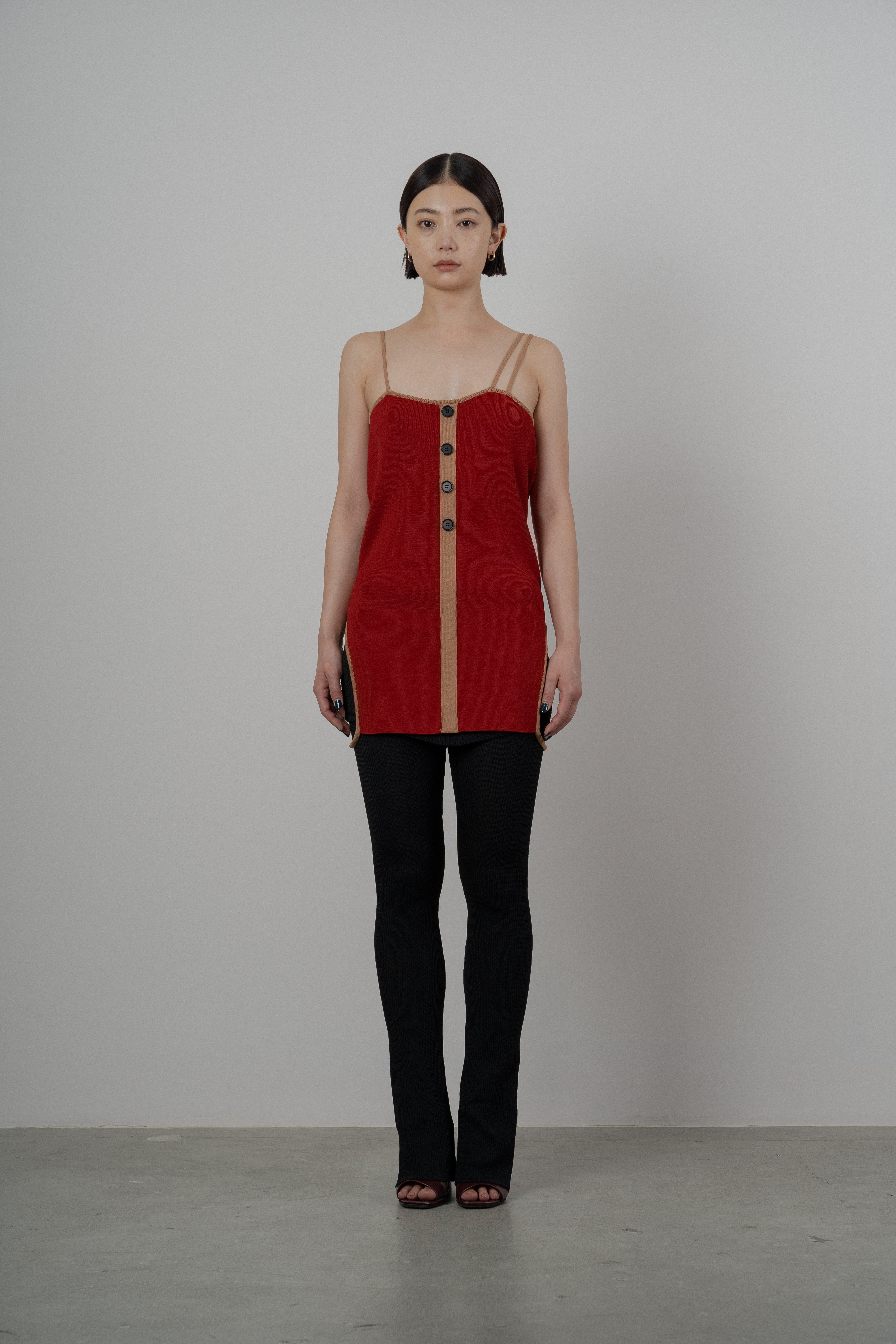 MATT RIB KNITTED MULTIWAY TUNIC [RED]