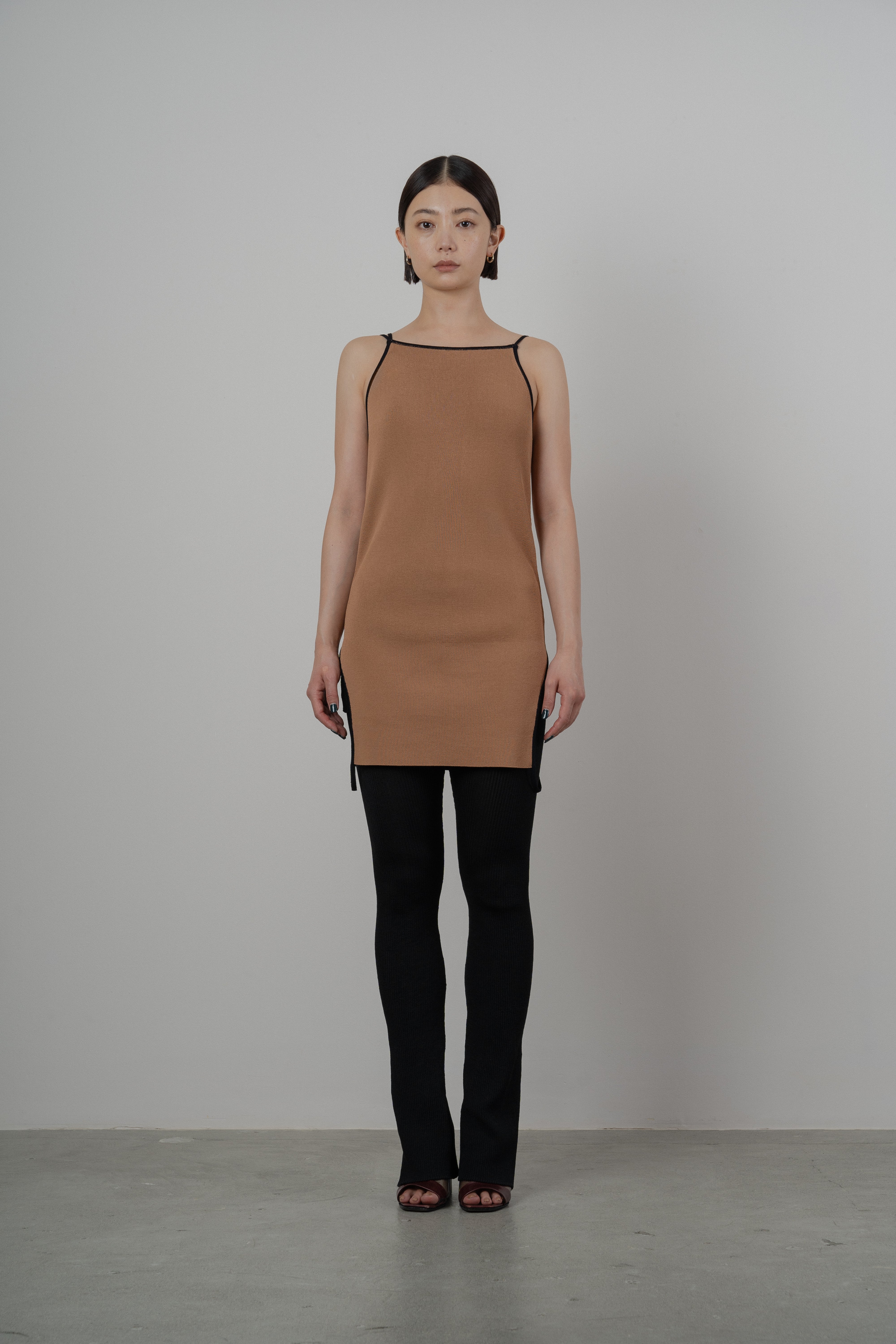 MATT RIB KNITTED MULTIWAY TUNIC [L.CAMEL]