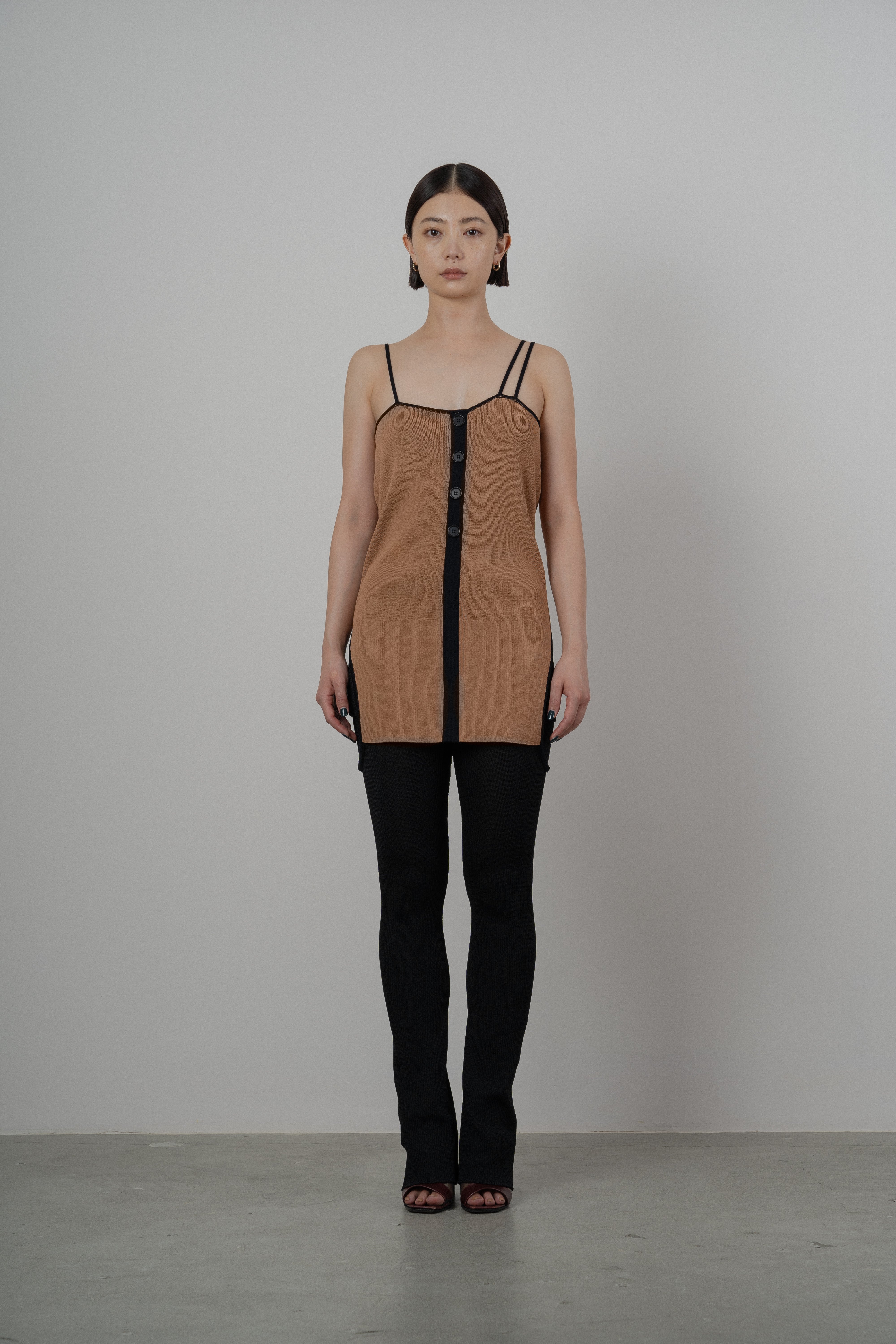 MATT RIB KNITTED MULTIWAY TUNIC [L.CAMEL]