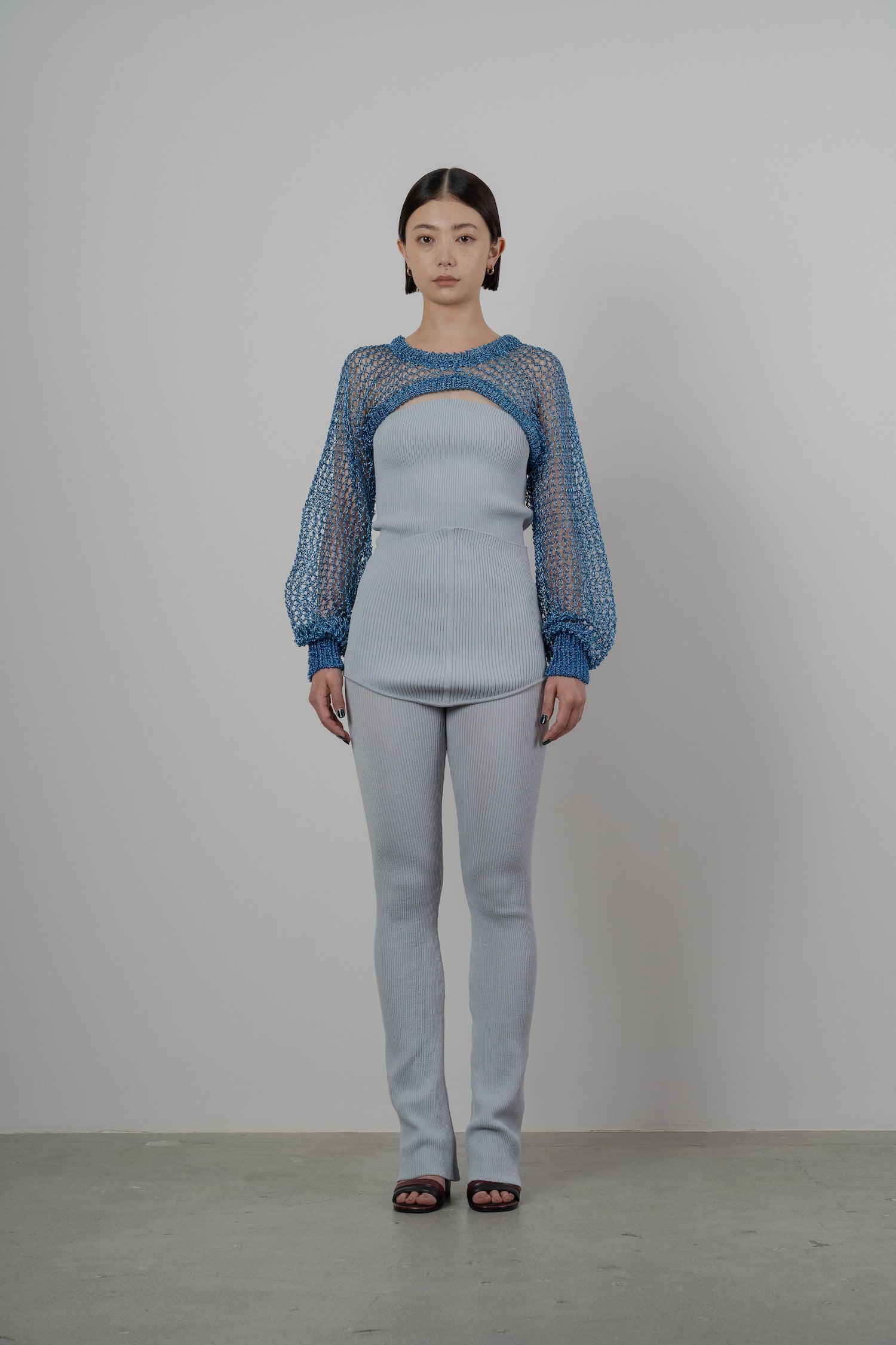 DAZZLED KNITTED BOLERO [BLUE]