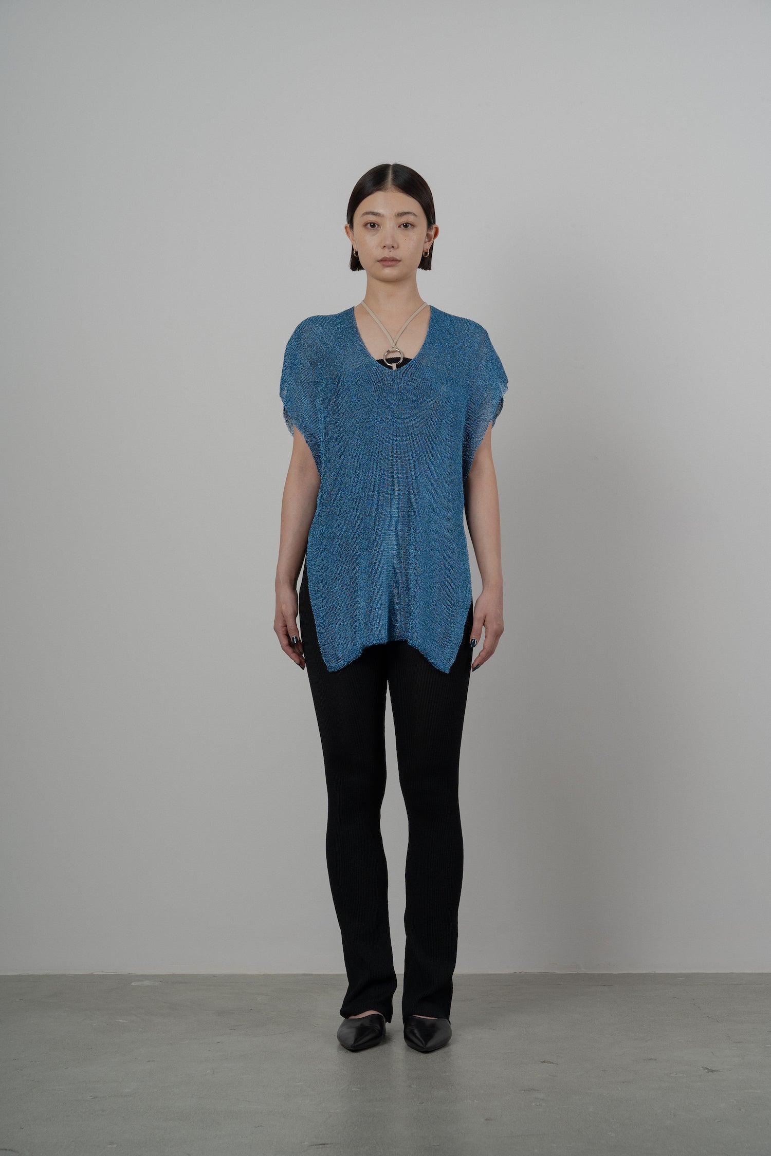 DAZZLED KNITTED TUNIC [BLUE]