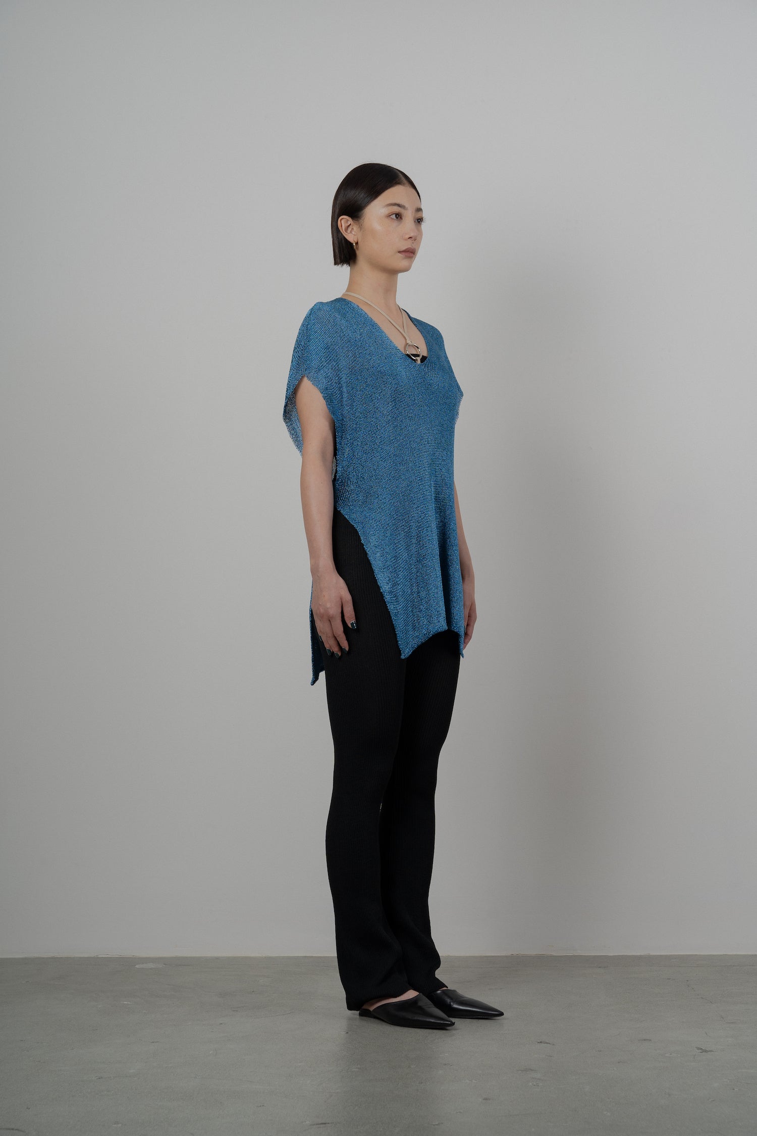 DAZZLED KNITTED TUNIC [BLUE]