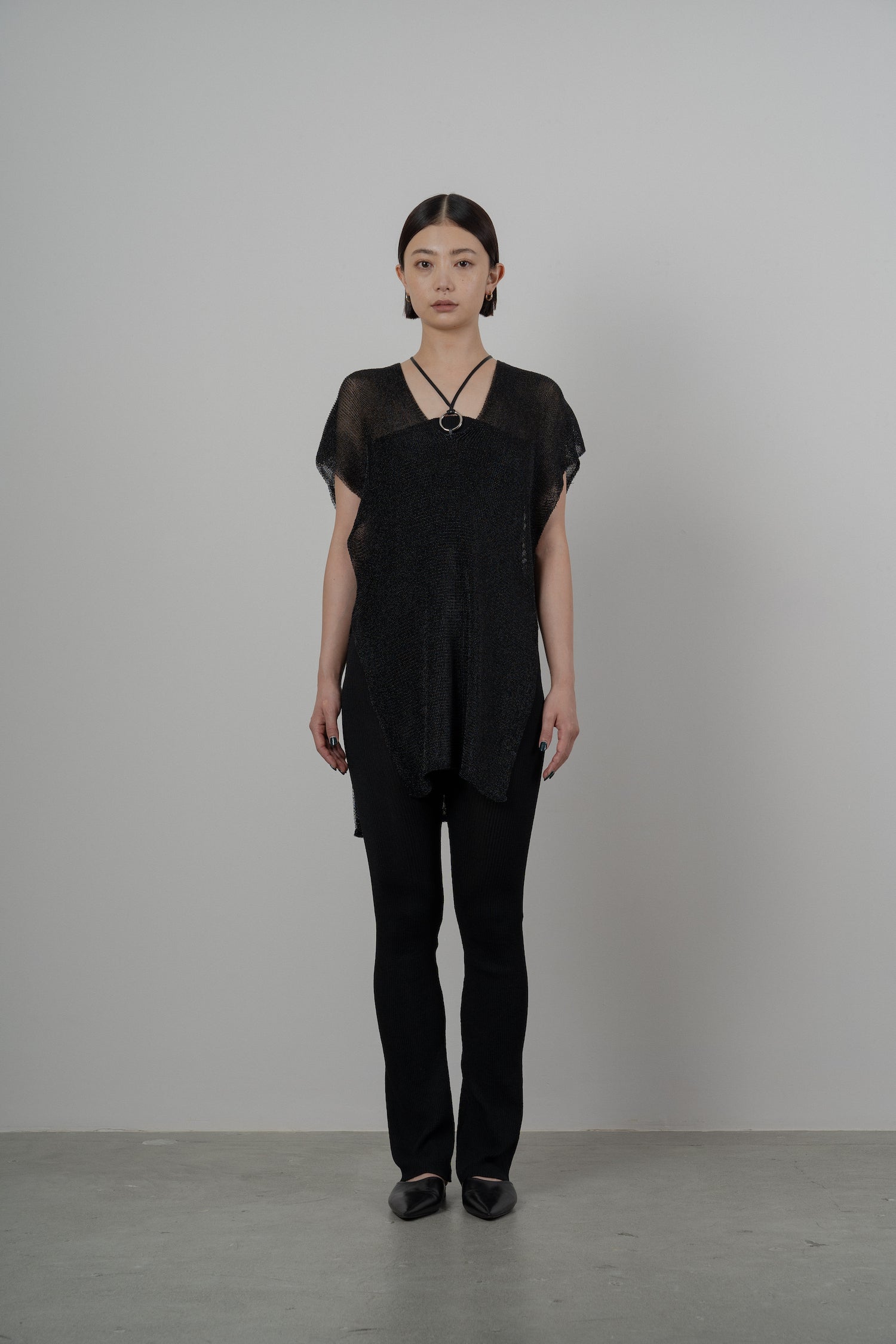 DAZZLED KNITTED TUNIC [BLACK]