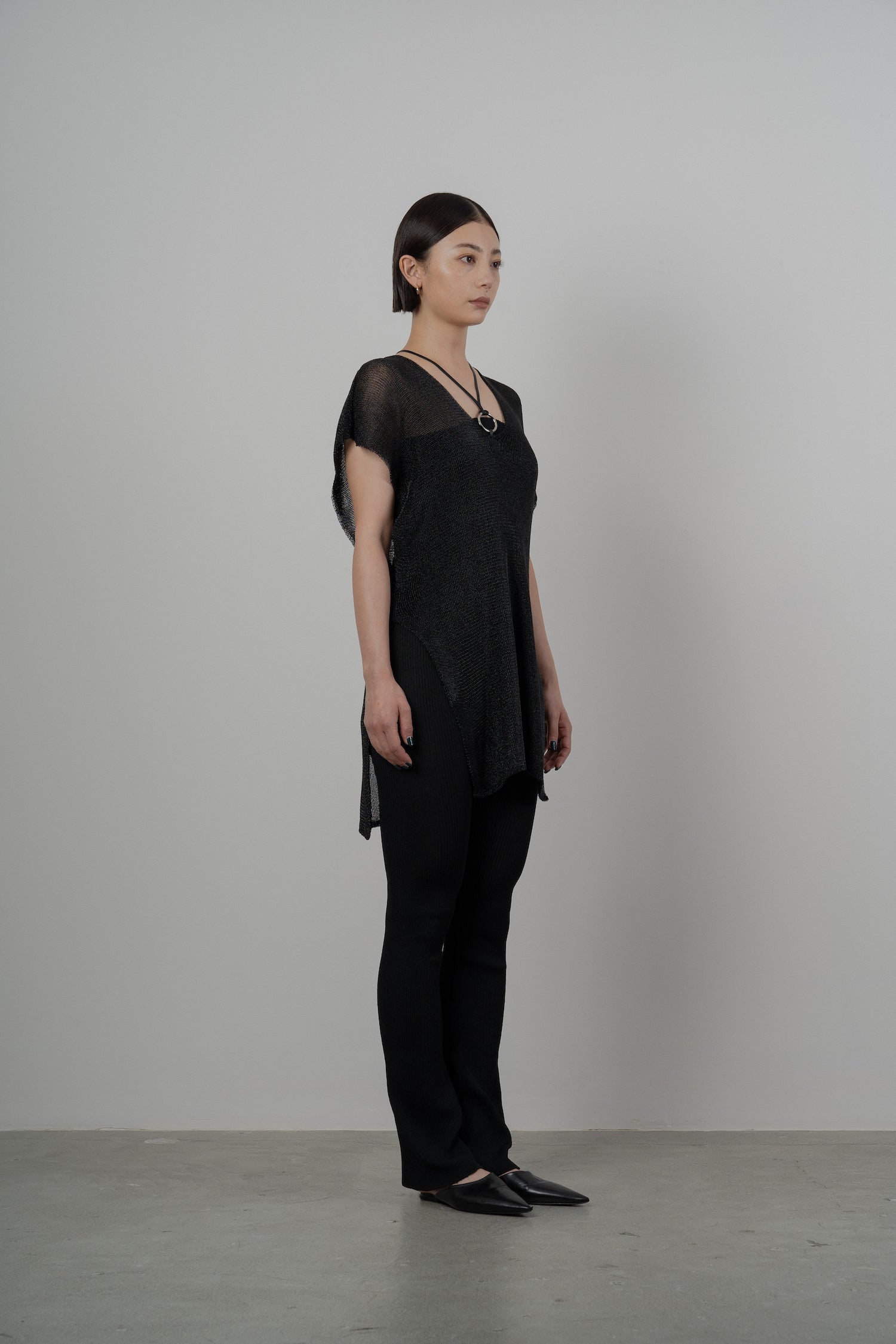 DAZZLED KNITTED TUNIC [BLACK]