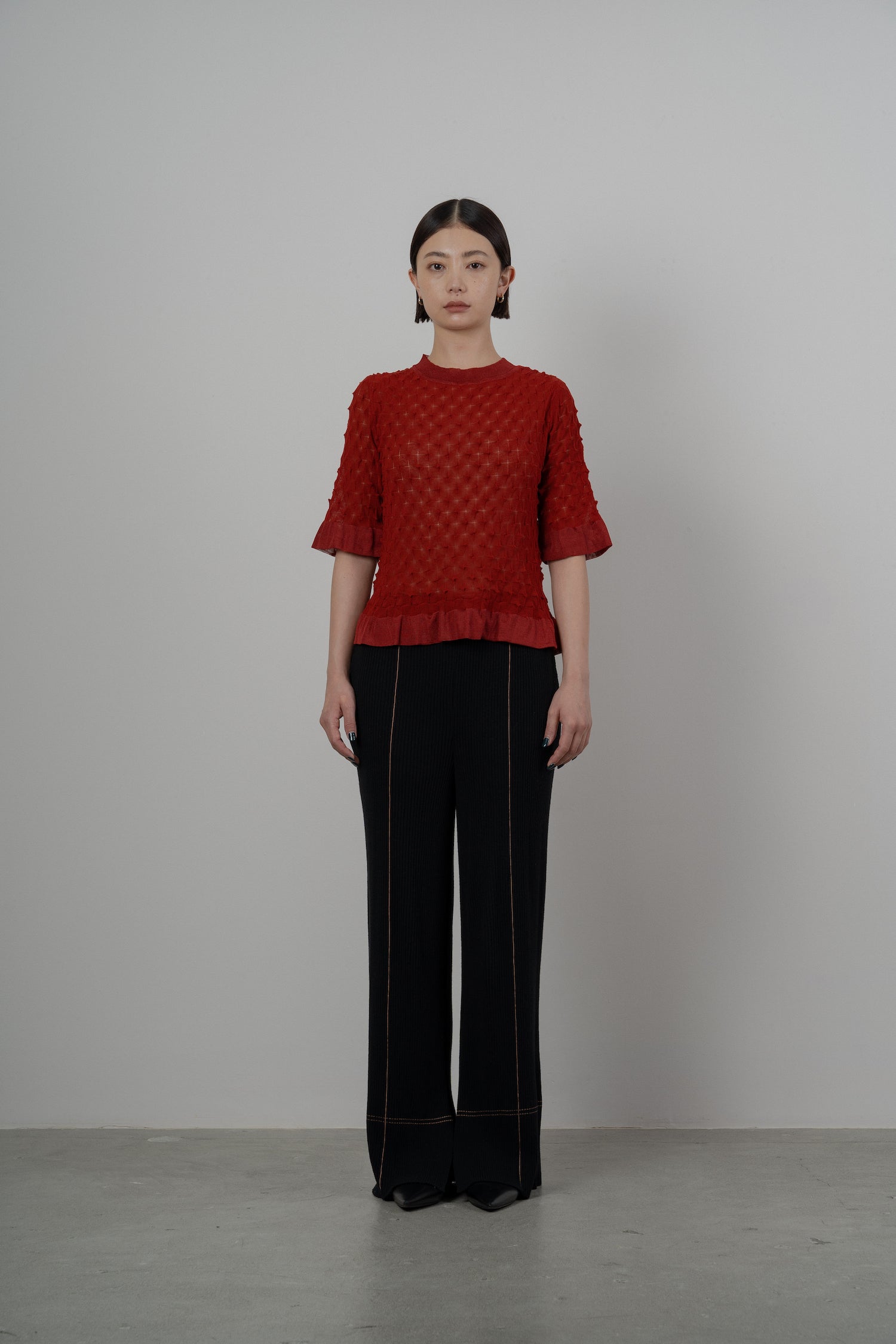 TINY HORNS KNITTED TOPS [RED]