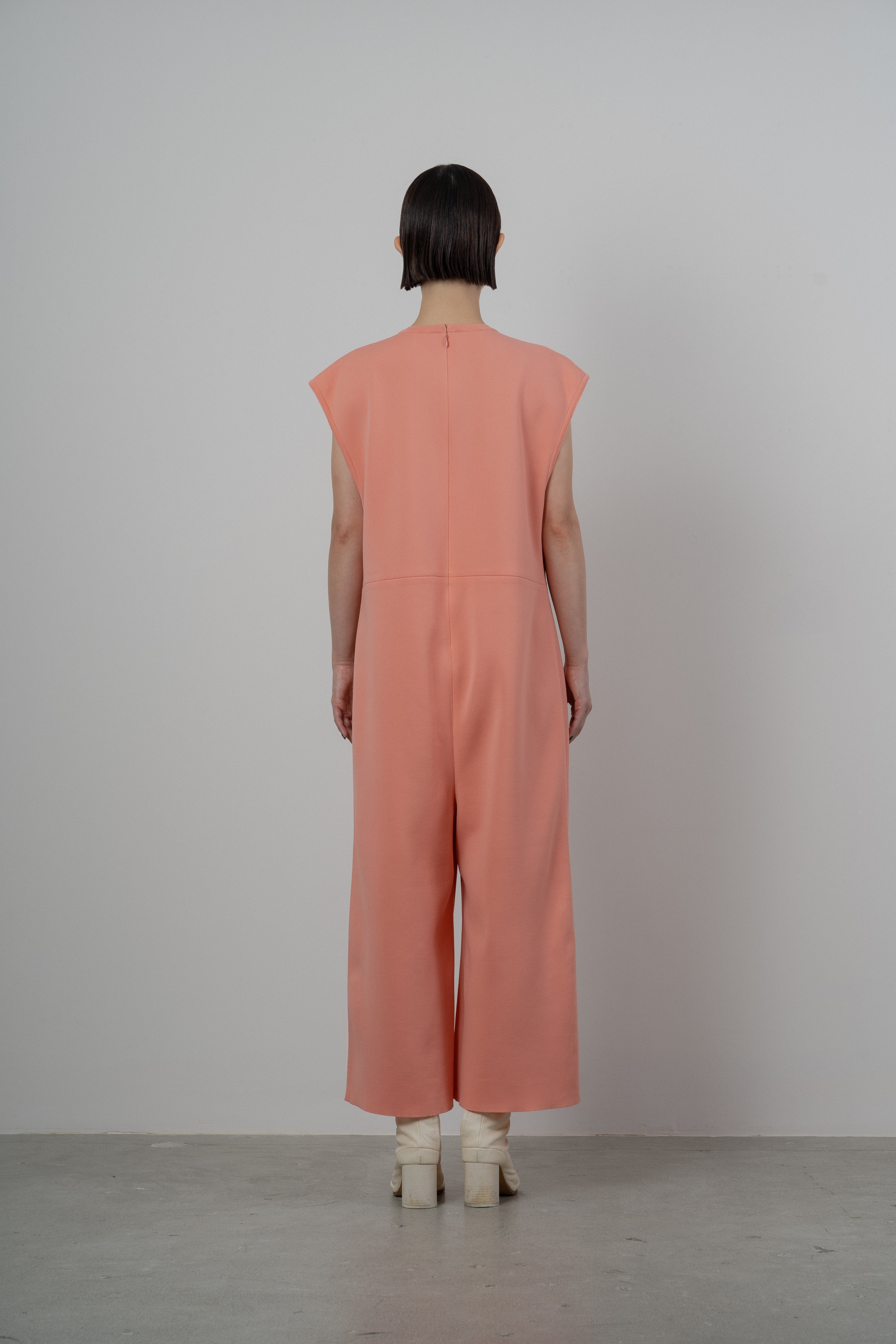 EMBOSS KNITTED ROMPERS [SALMON PINK]