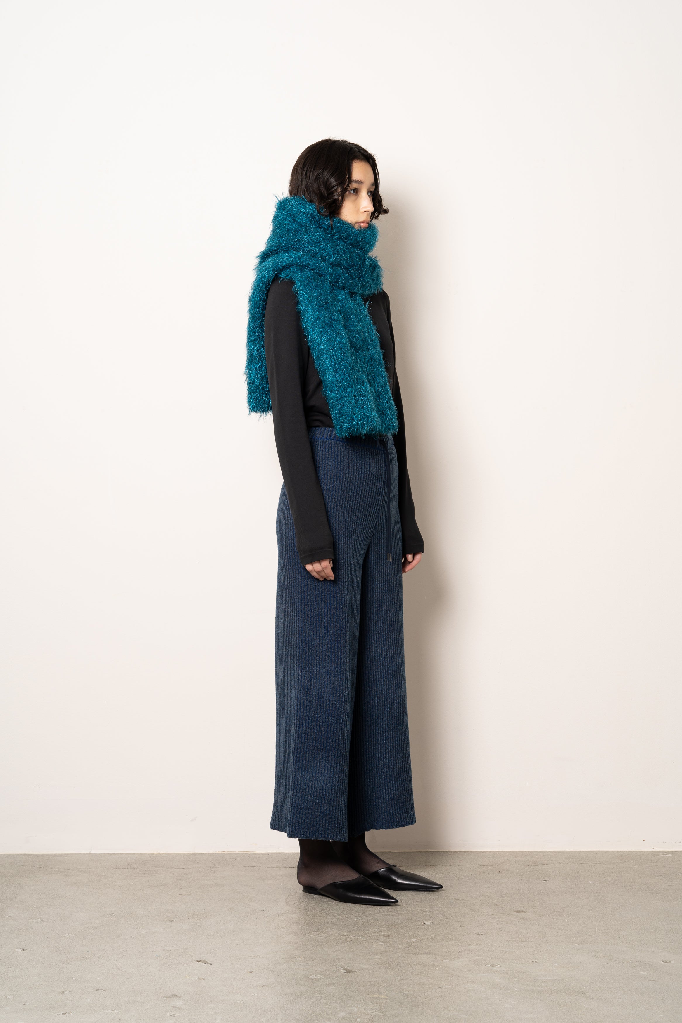 METALLIC LIKE SHAGGY BOLERO [MIDNIGHT BLUE]