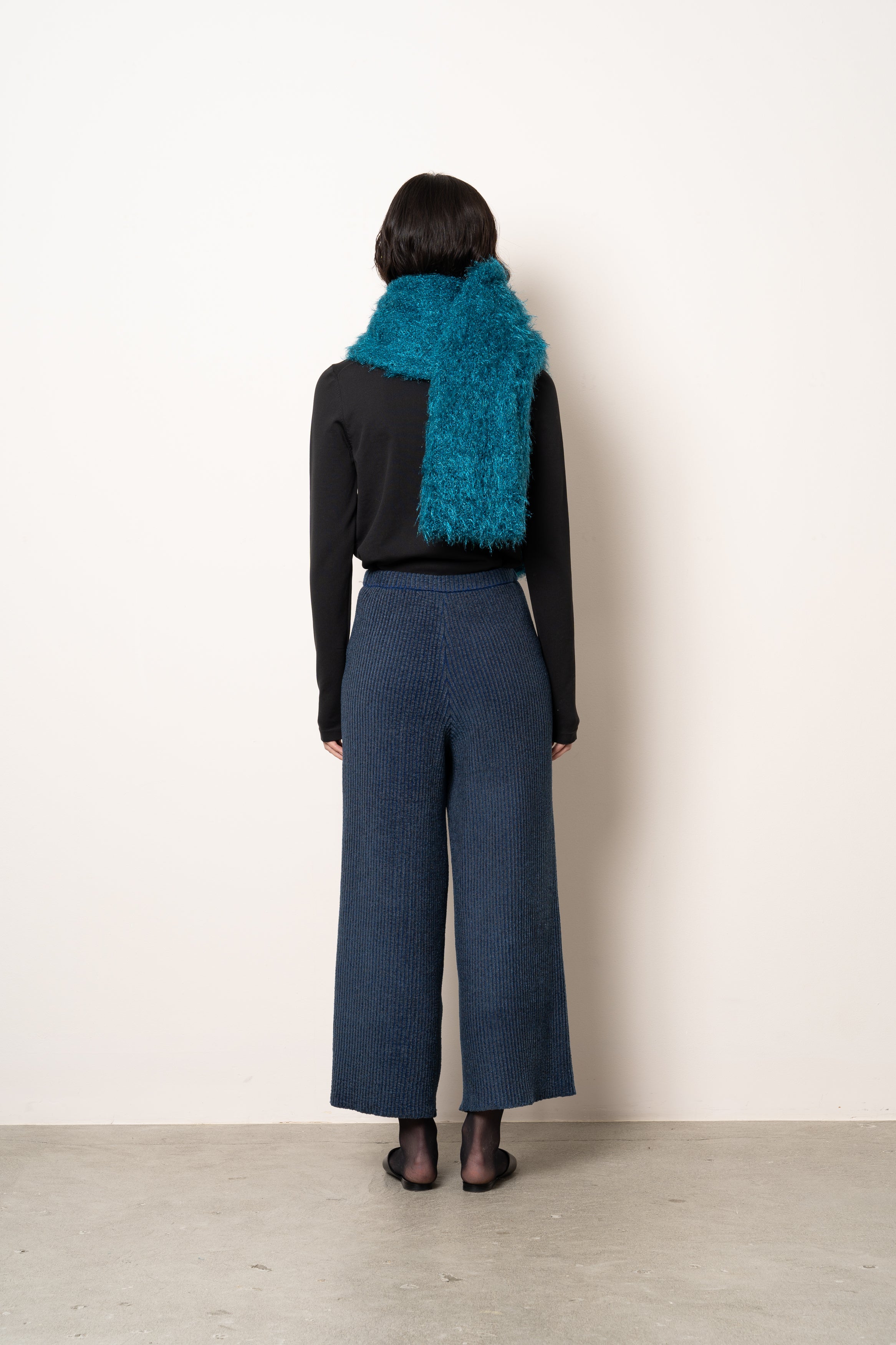 METALLIC LIKE SHAGGY BOLERO [MIDNIGHT BLUE]