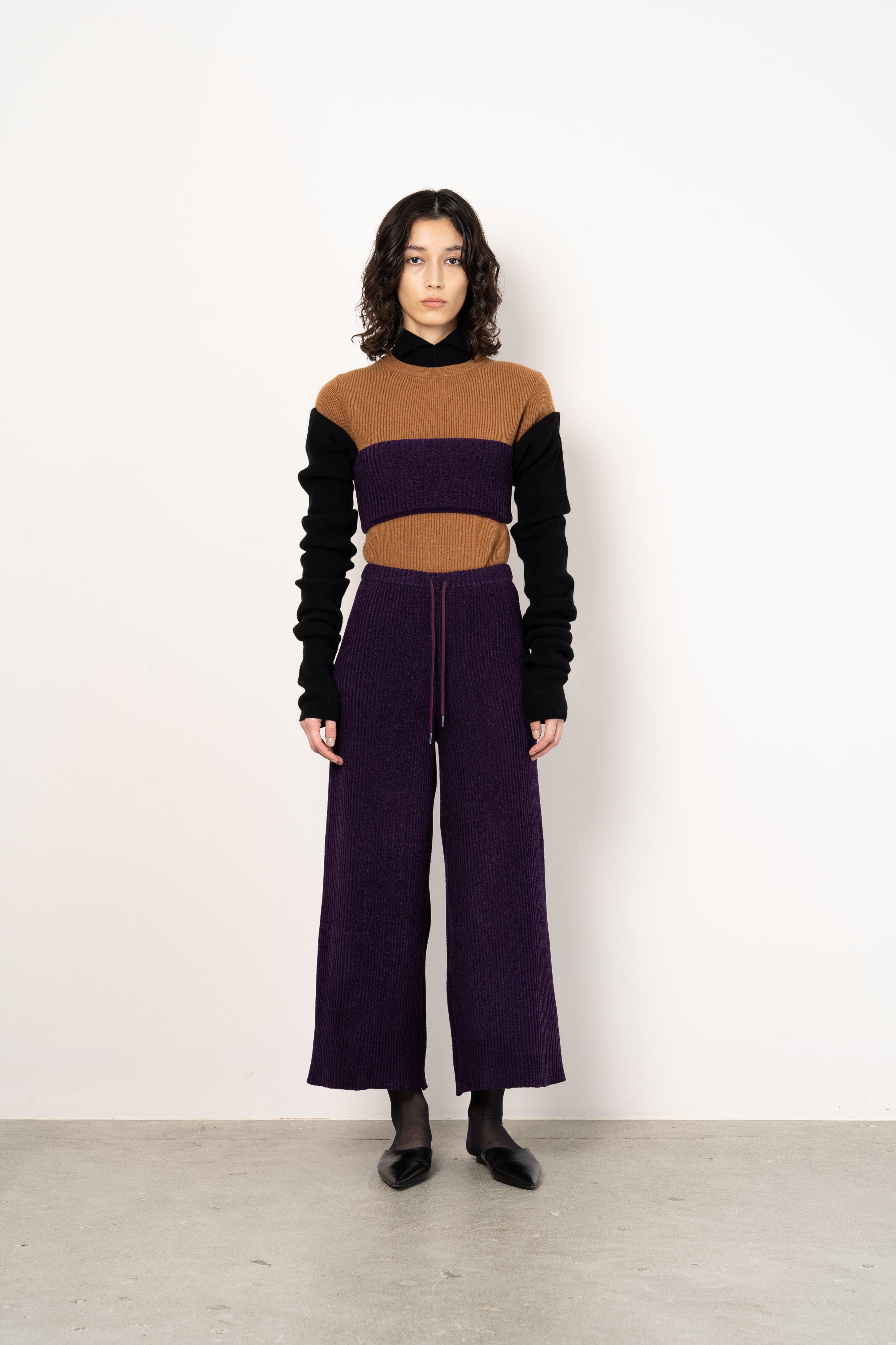 CORDUROY KNIT TUBETOP / PANTS [VELVET PURPLE]