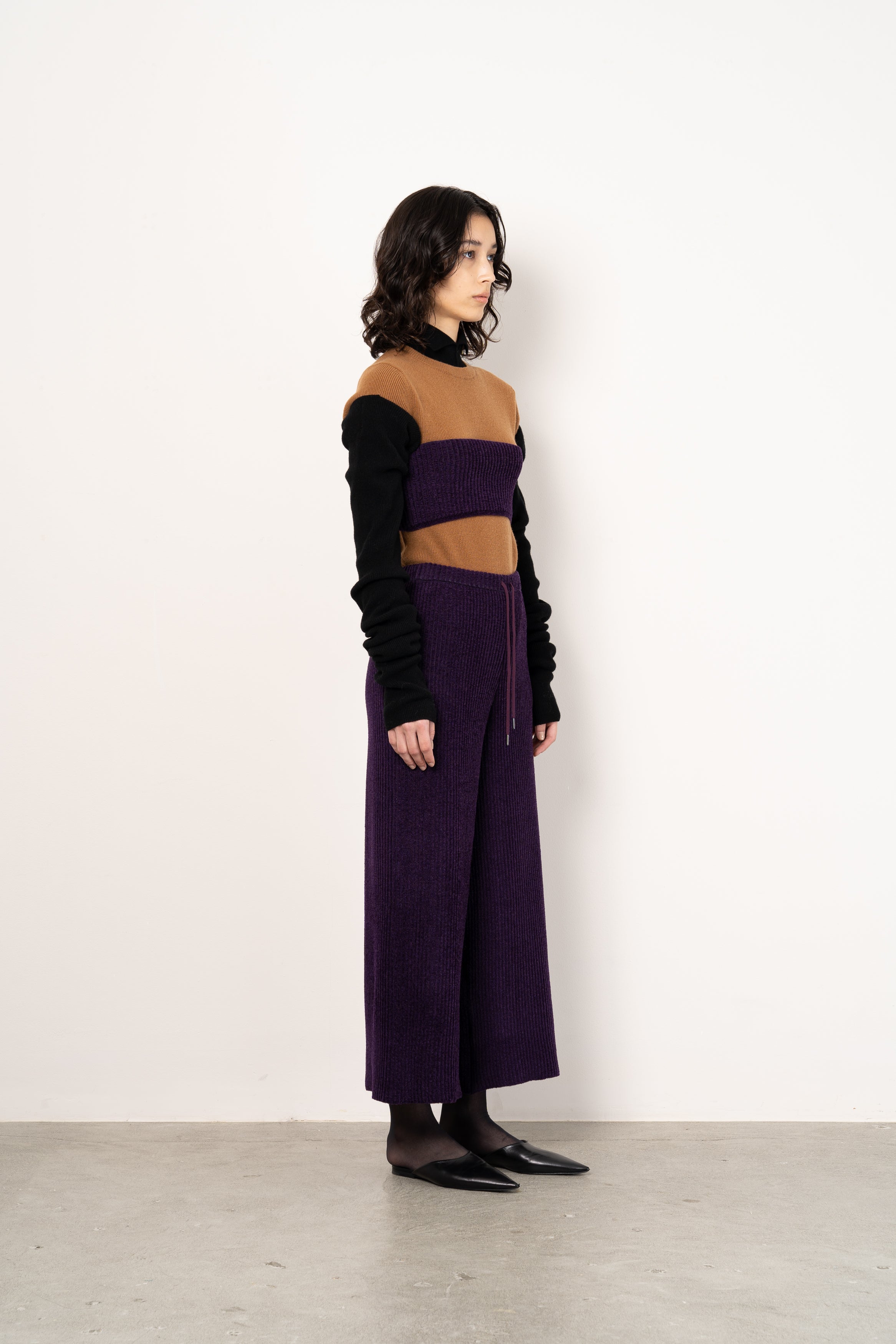 CORDUROY KNIT TUBETOP / PANTS [VELVET PURPLE]