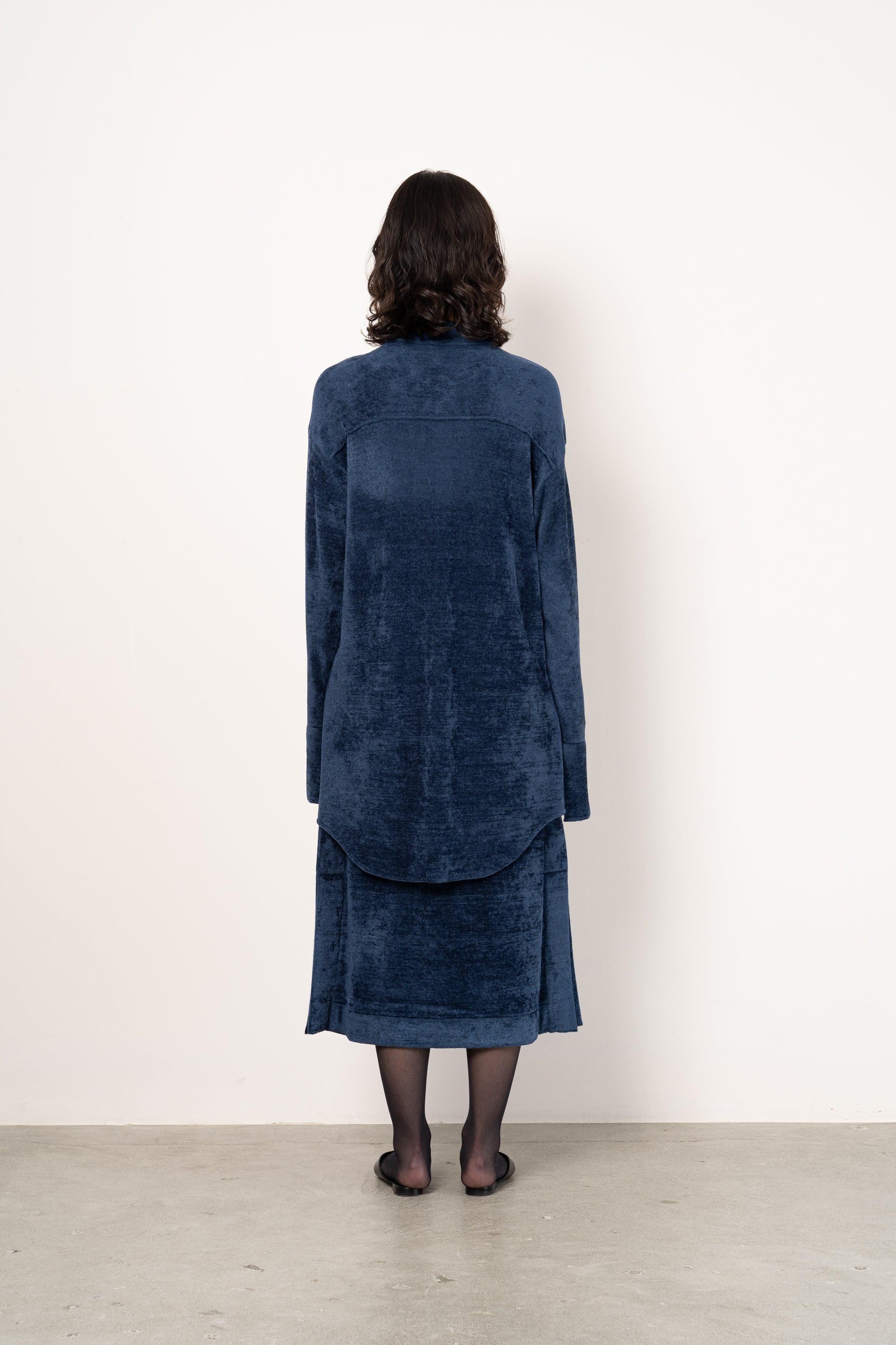 MOLE HEM KNIT SKIRT [DEEPBLUE]