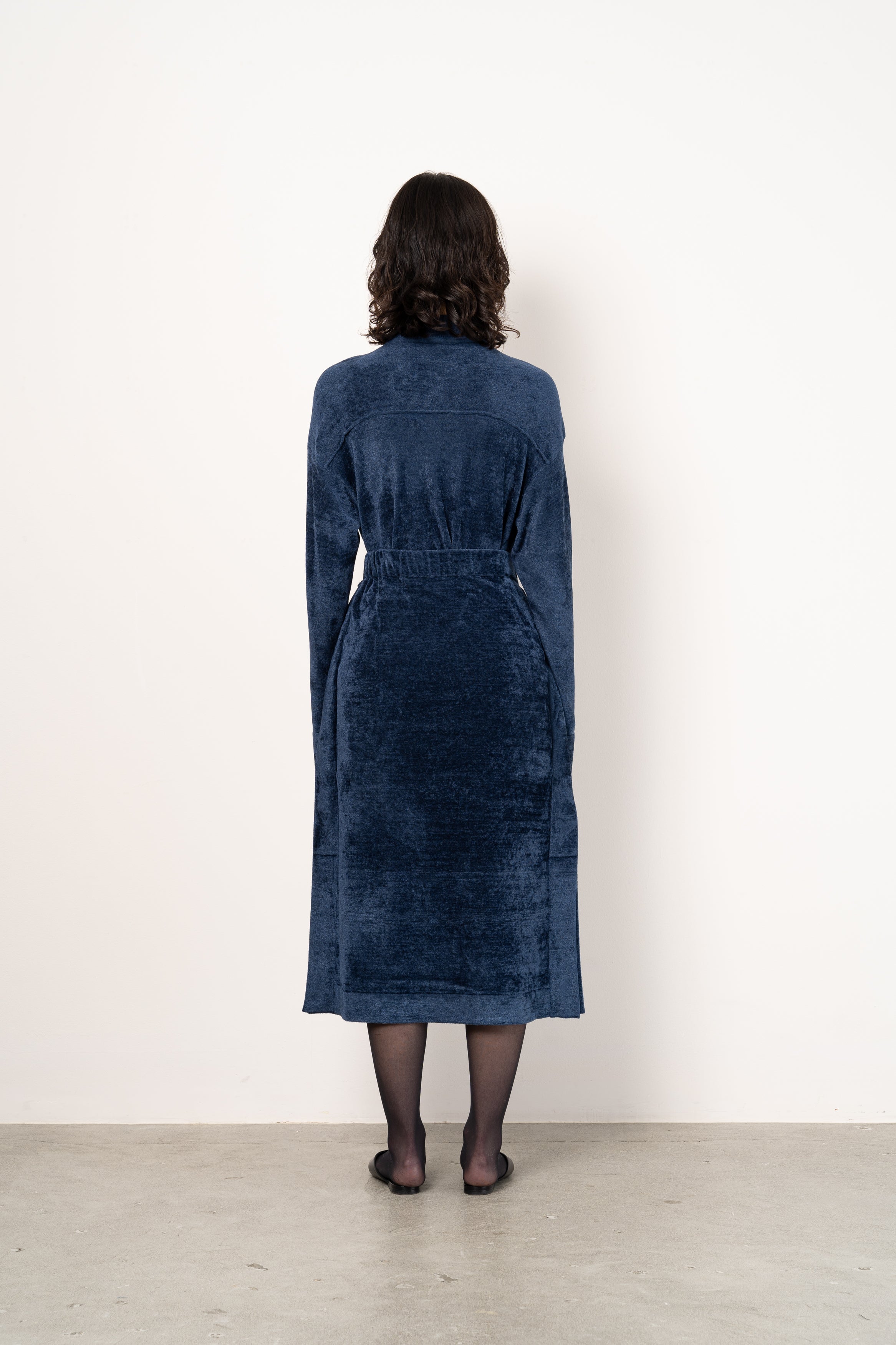 MOLE HEM KNIT SKIRT [DEEPBLUE]