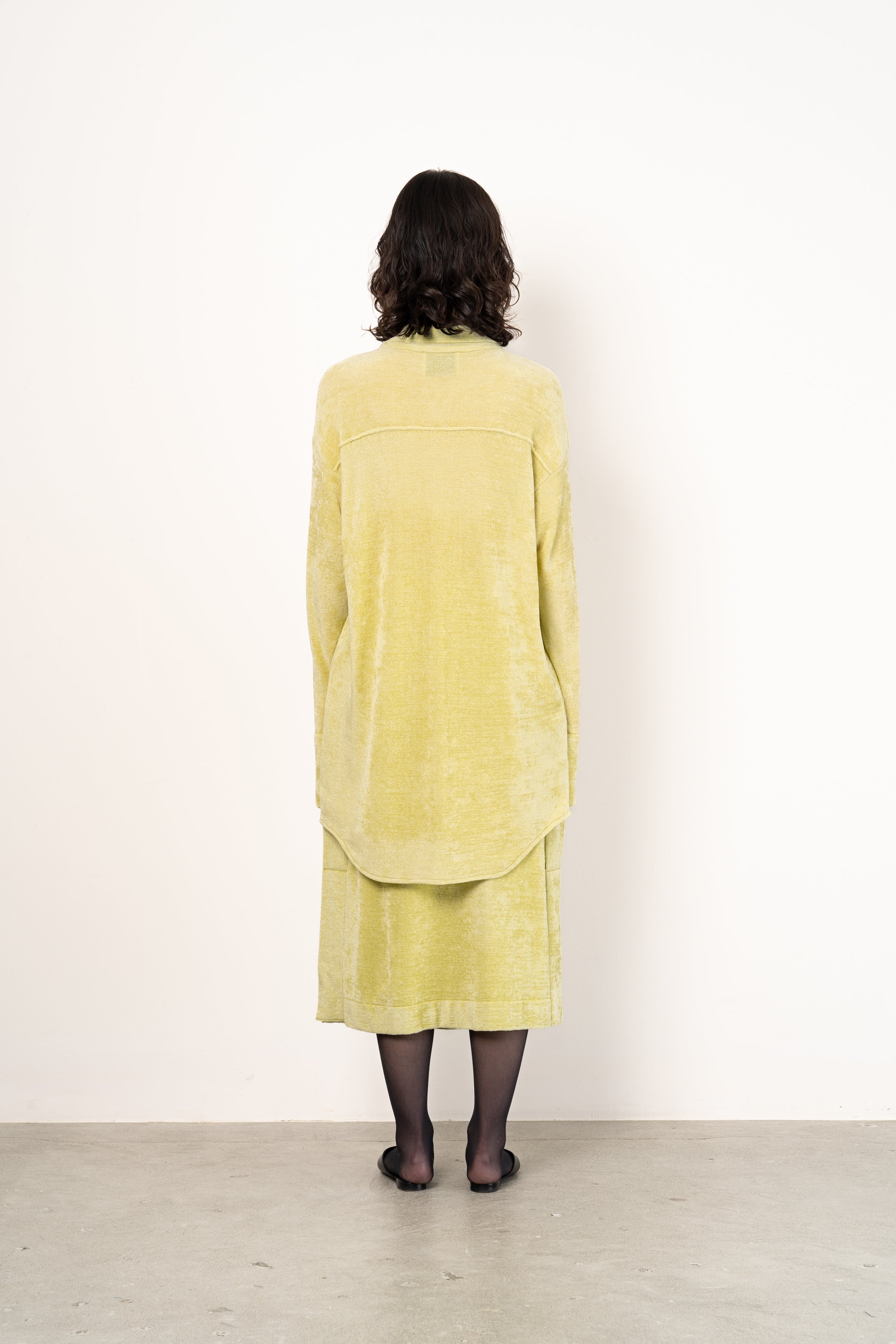 MOLE HEM KNIT SKIRT [LIME]