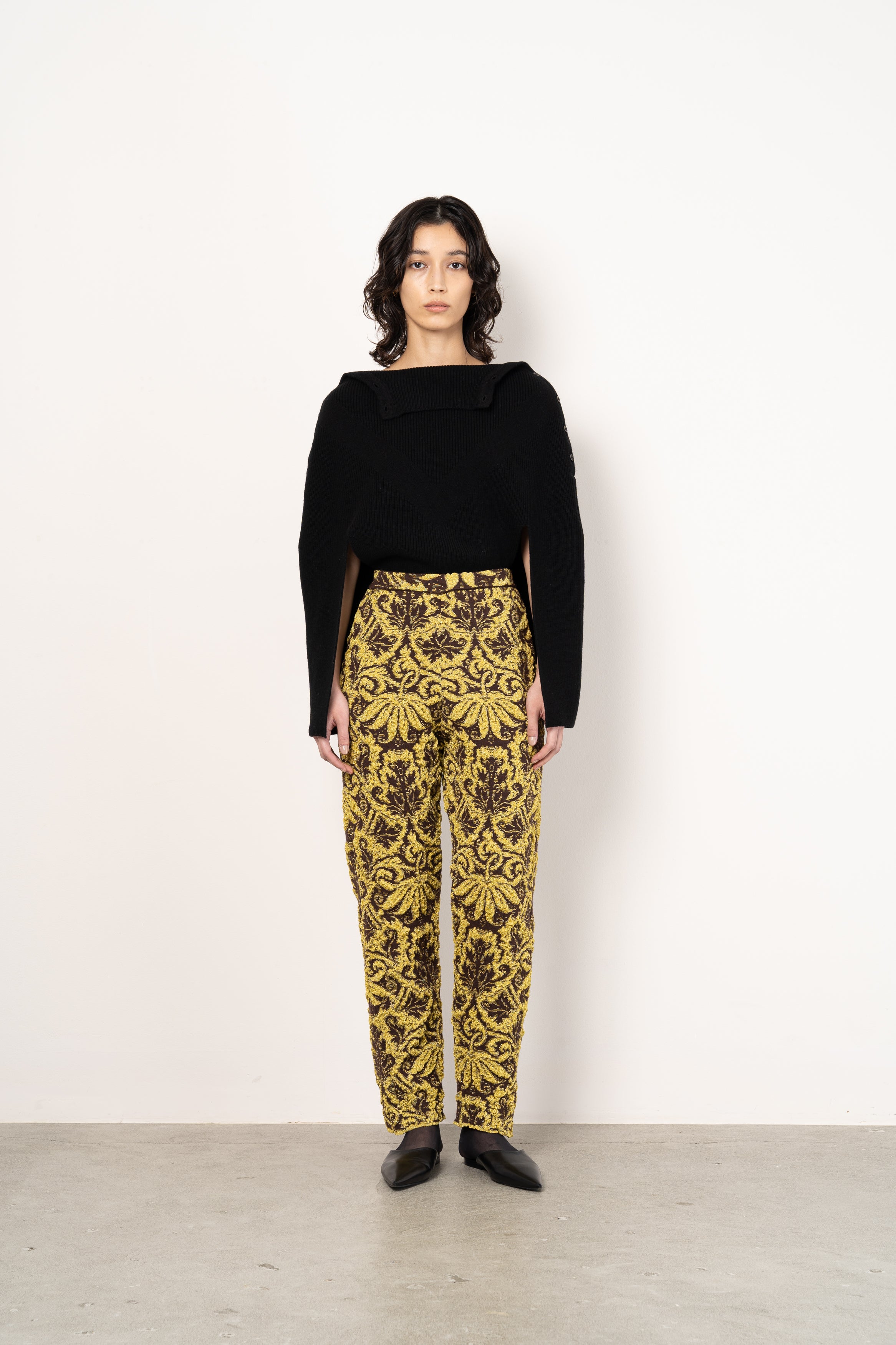 LULEX JACQUARD KNIT PANTS [GOLDEN BROWN]