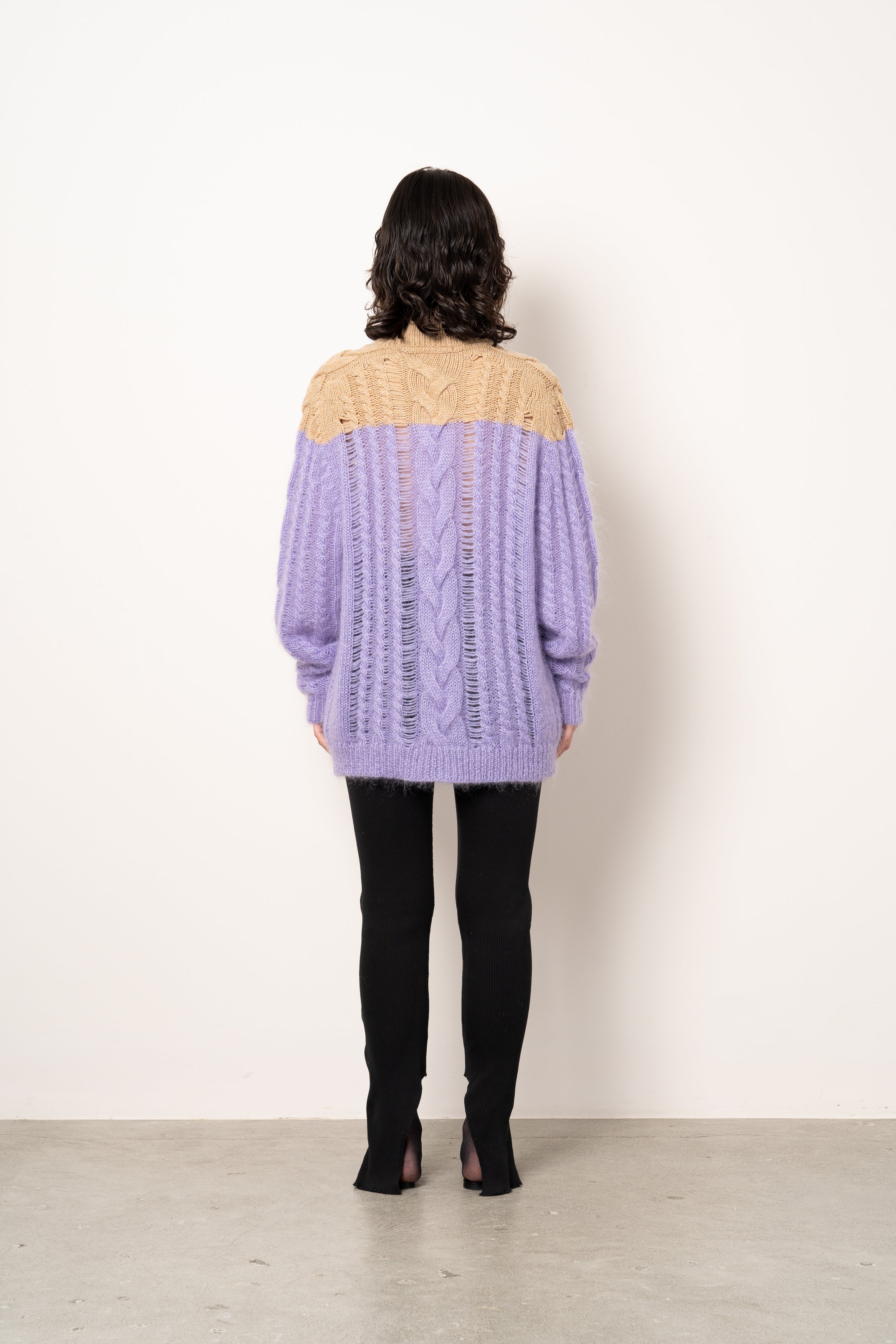 MOHAIR CABLE SWEATER [LAVENDER]