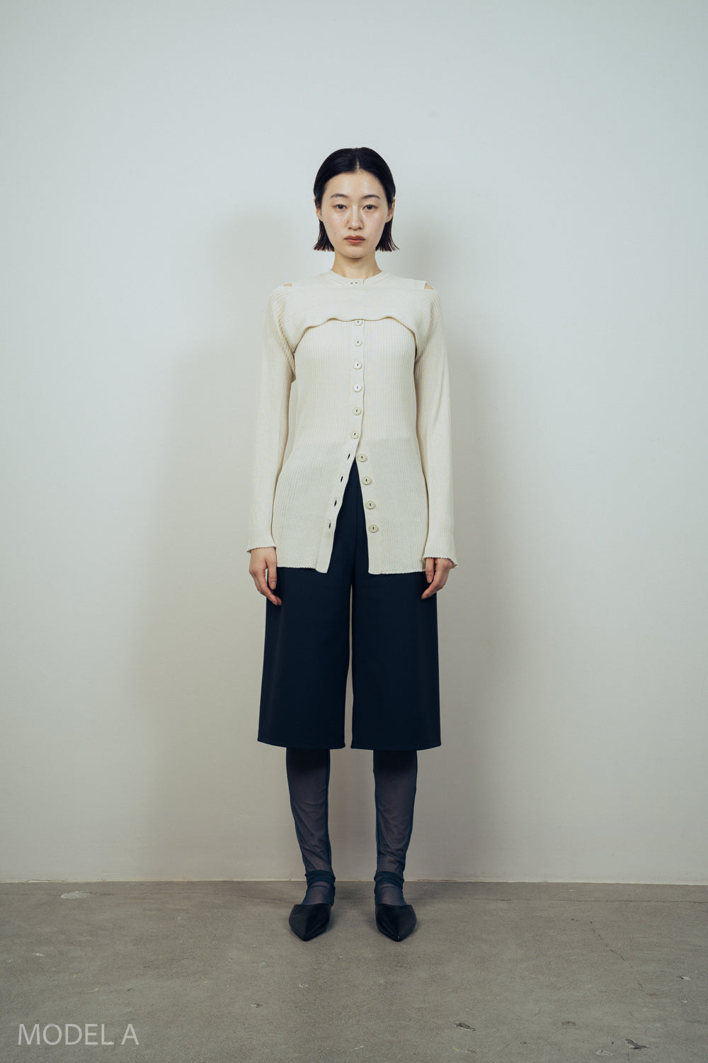 2PIECE CREPE CARDIGAN [IVORY]