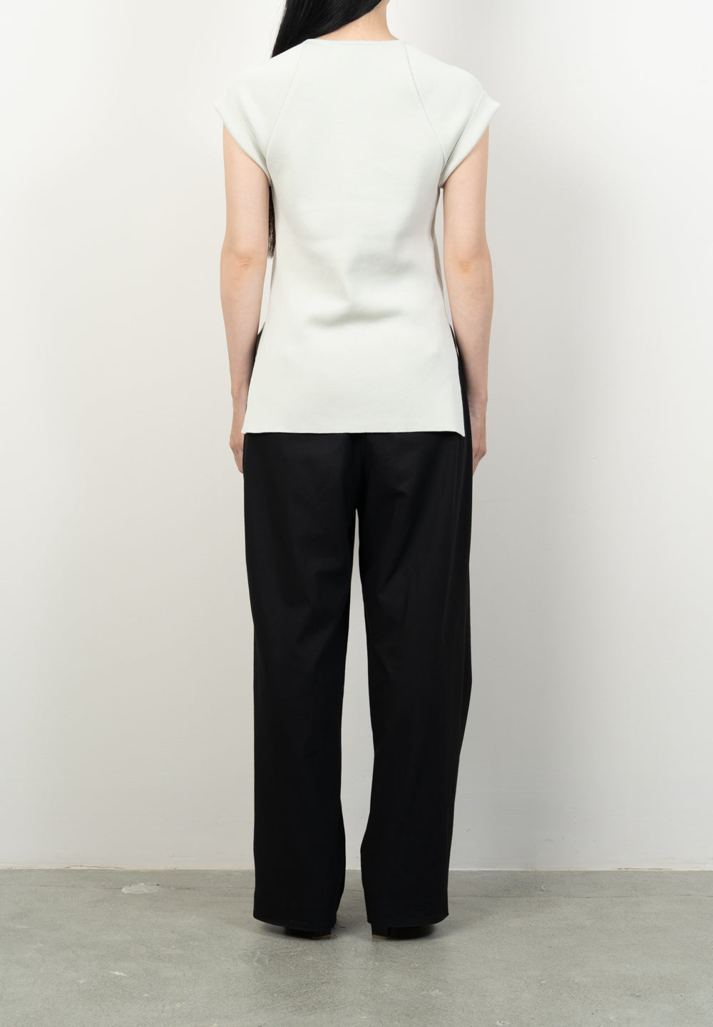 EYELET KNITTED TOPS [ICE GRAY]