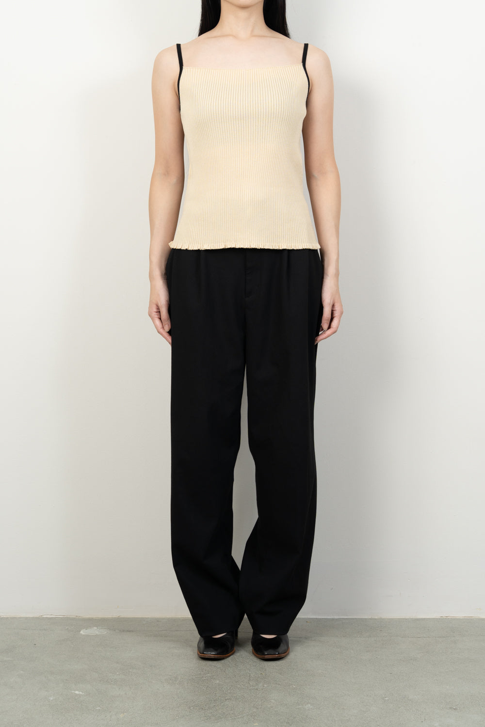 FRILL RIB CAMISOLE [CREAM]