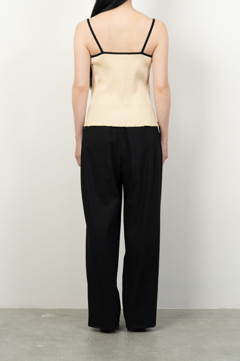 FRILL RIB CAMISOLE [CREAM]