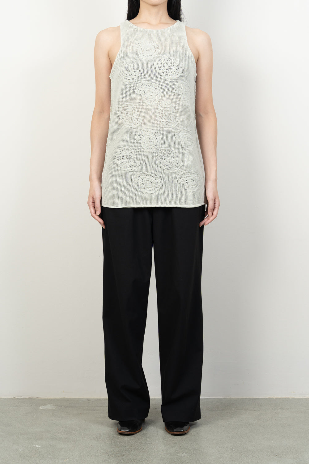 PAISLEY KNIT TANK TOP [BLACK]
