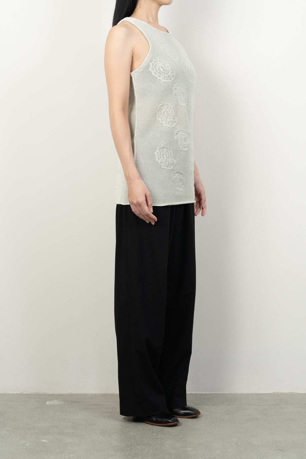 PAISLEY KNIT TANK TOP [BLACK]