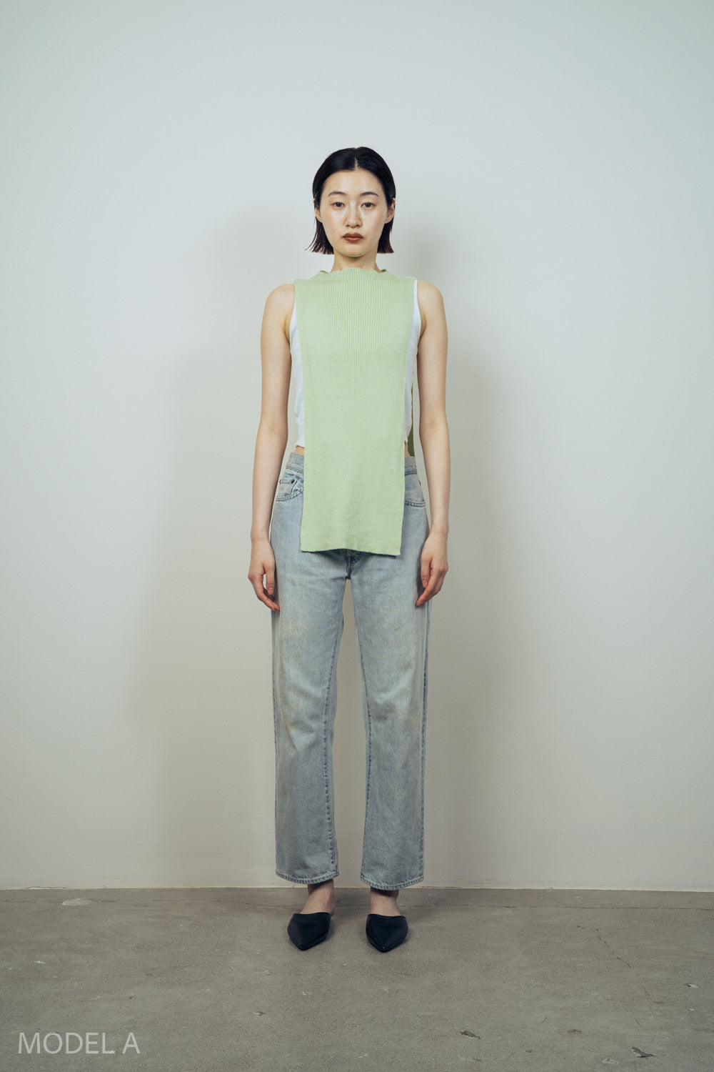 SILK MIX SIDELESS VEST / SLEEVES [MINT]