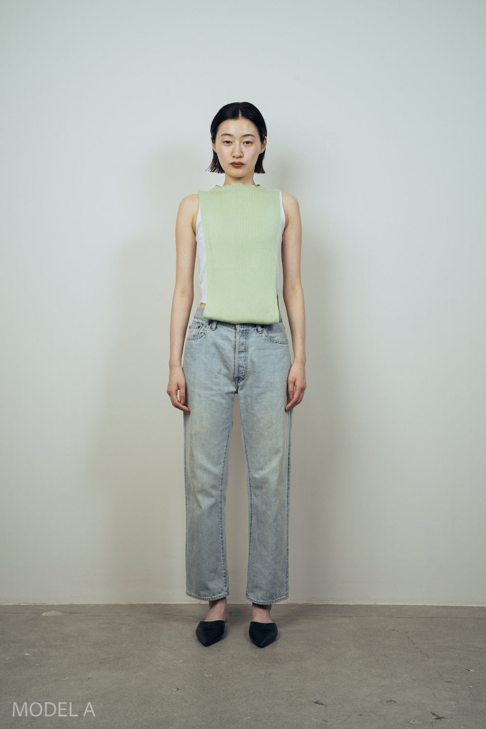 SILK MIX SIDELESS VEST / SLEEVES [MINT]