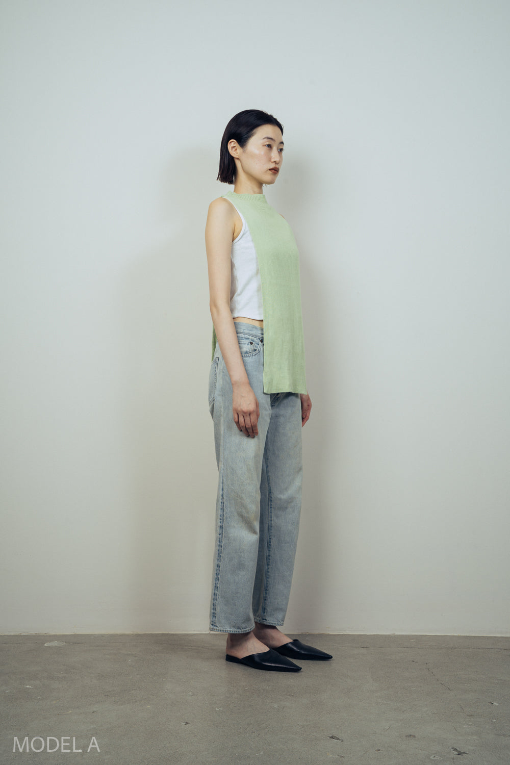 SILK MIX SIDELESS VEST / SLEEVES [MINT]