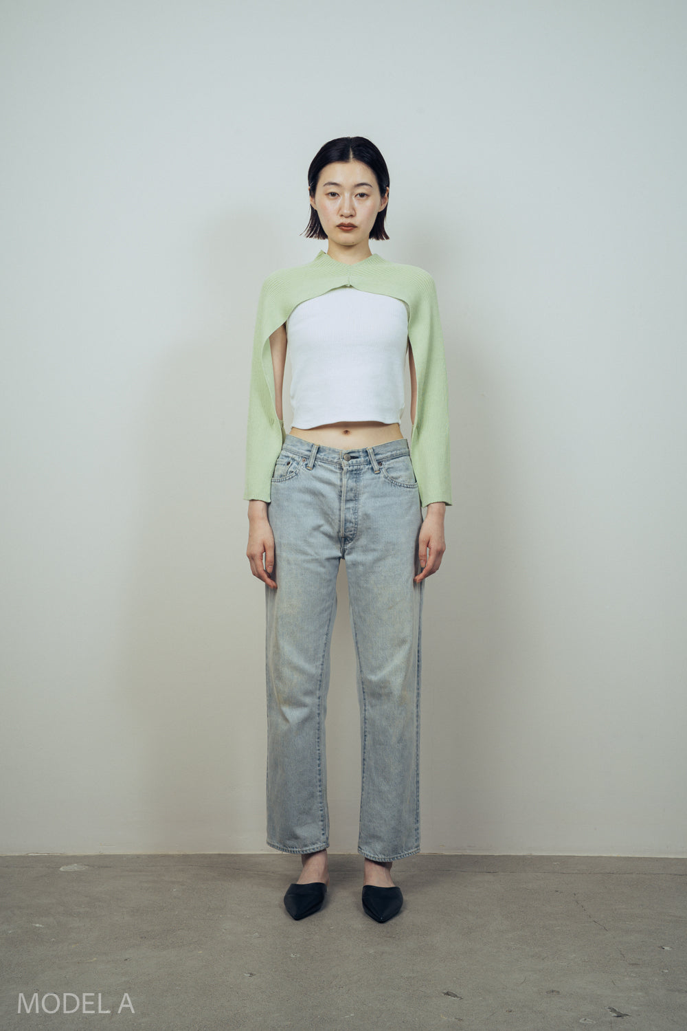 SILK MIX SIDELESS VEST / SLEEVES [MINT]