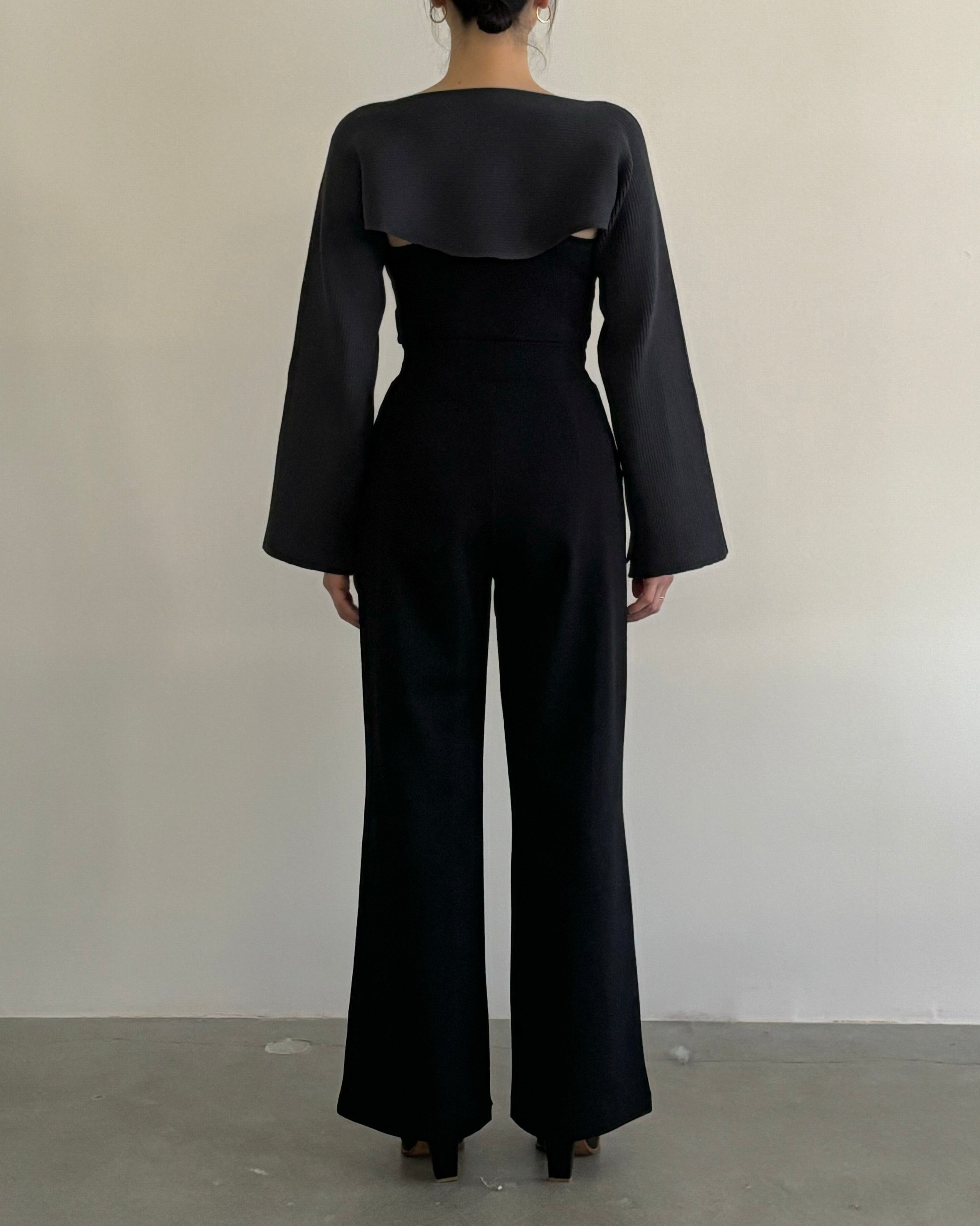 PADDED HEM KNIT SLEEVES [GRAY]