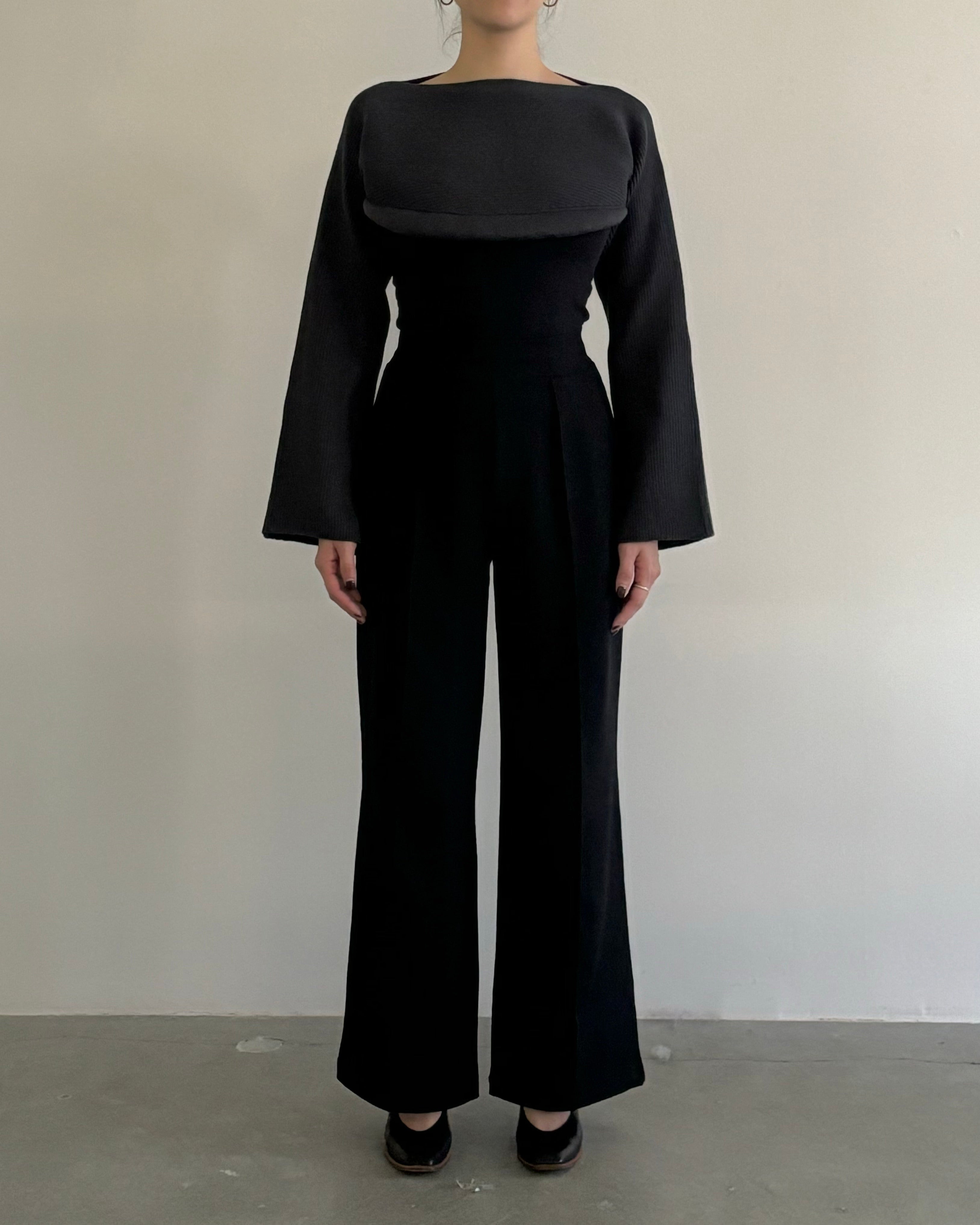 PADDED HEM KNIT SLEEVES [GRAY]