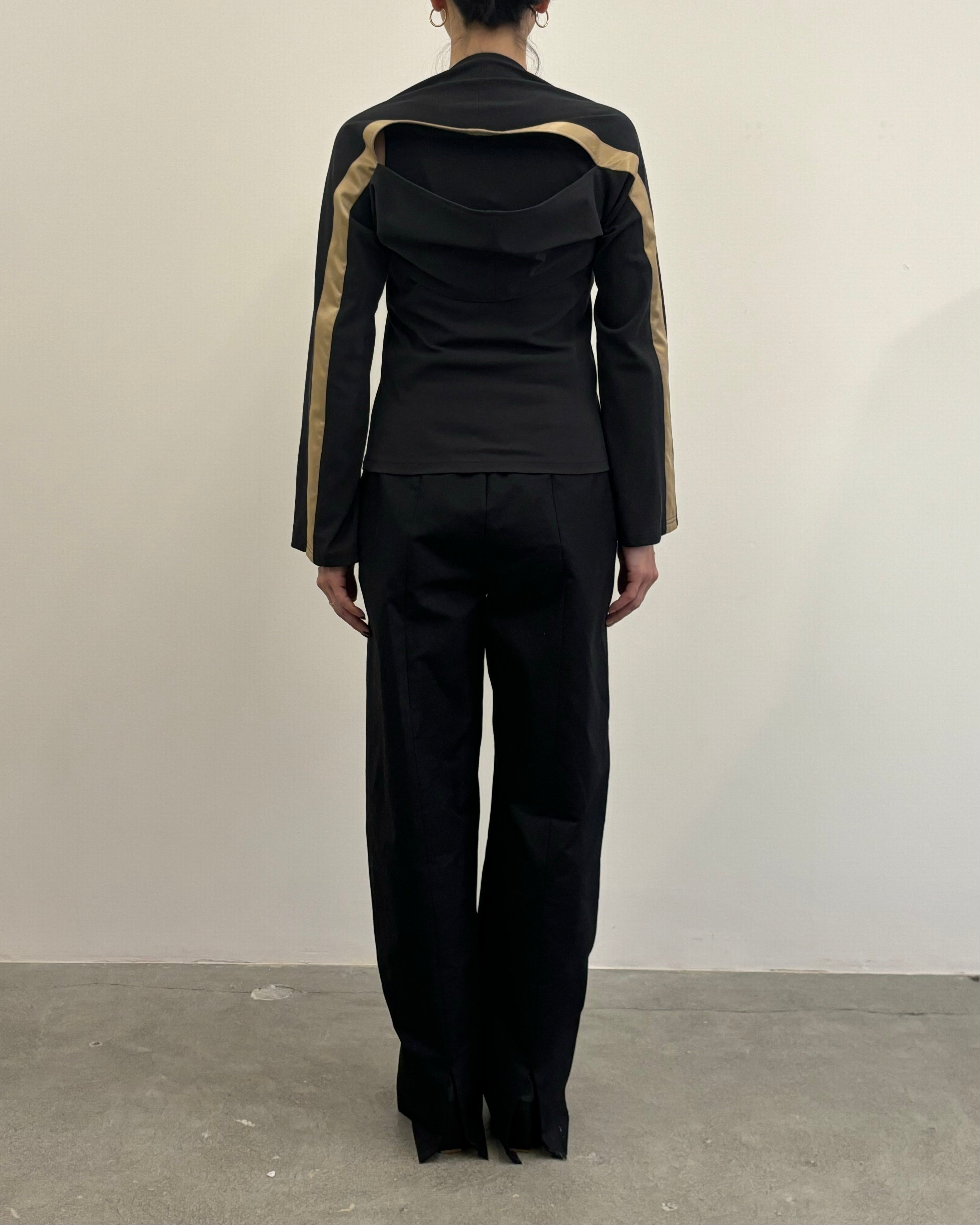 SATIN PANEL CUTSEW 2PIECE [CHARCOAL]